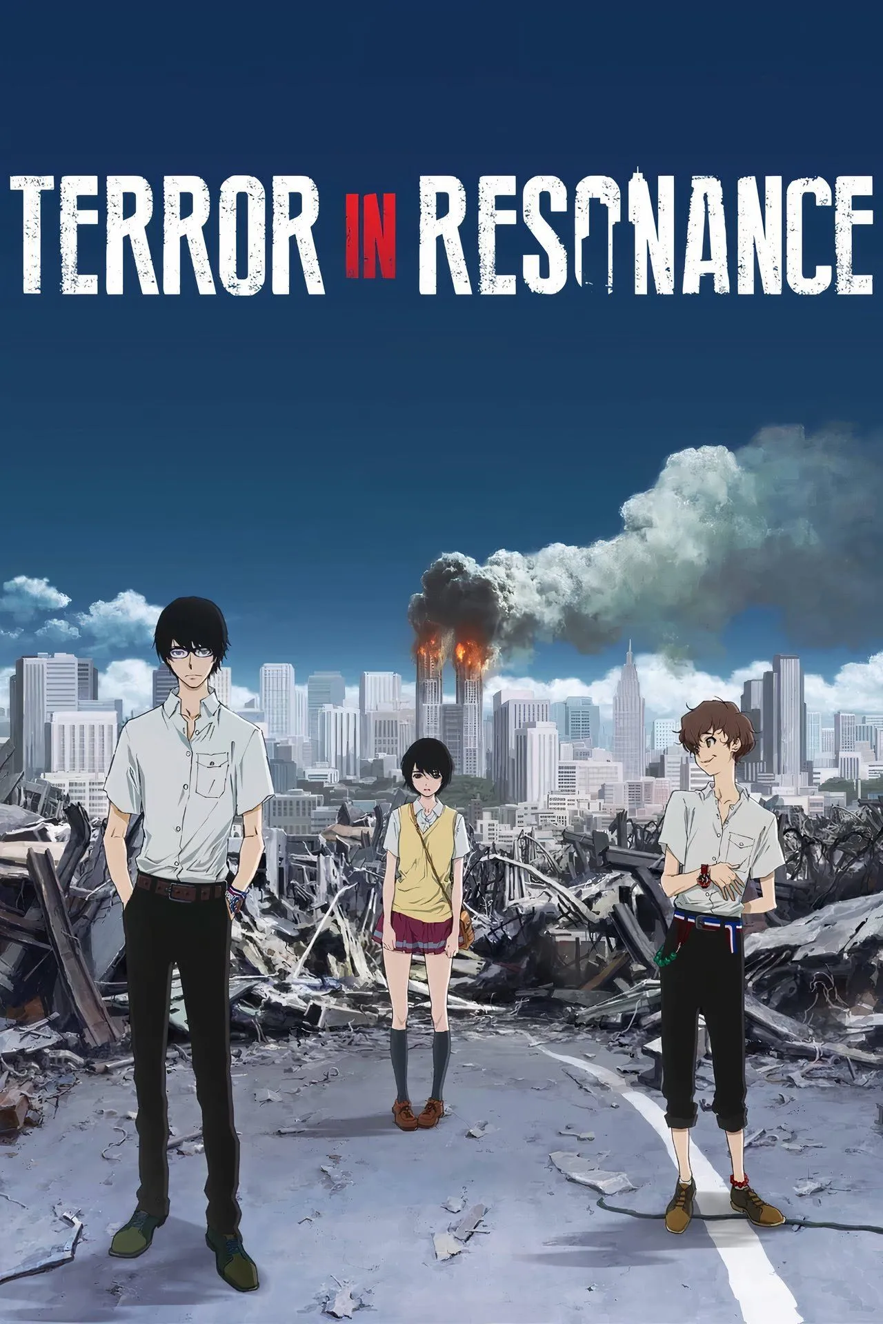 Ảnh bìa của Terror In Resonance, series anime năm 2014 với câu chuyện căng thẳng