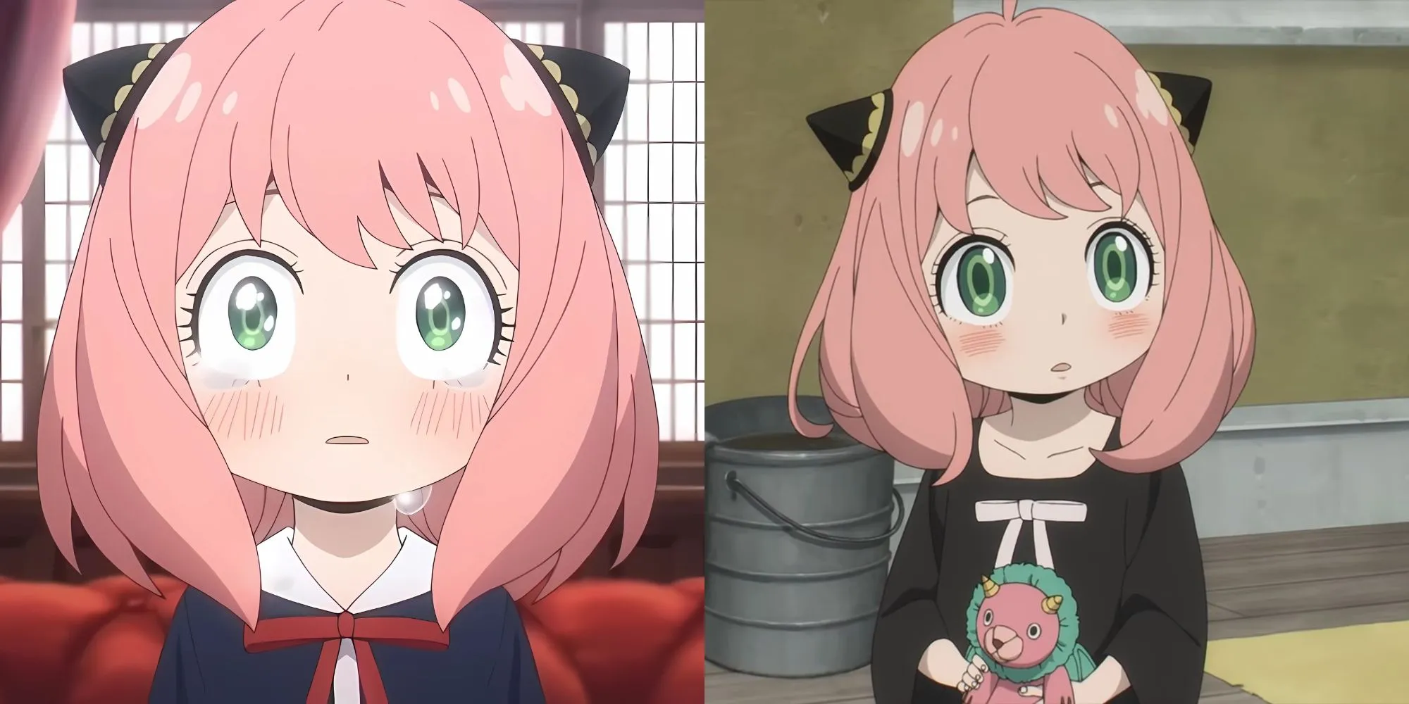 Anya Forger biểu cảm ngạc nhiên đặc trưng trong anime Spy x Family.