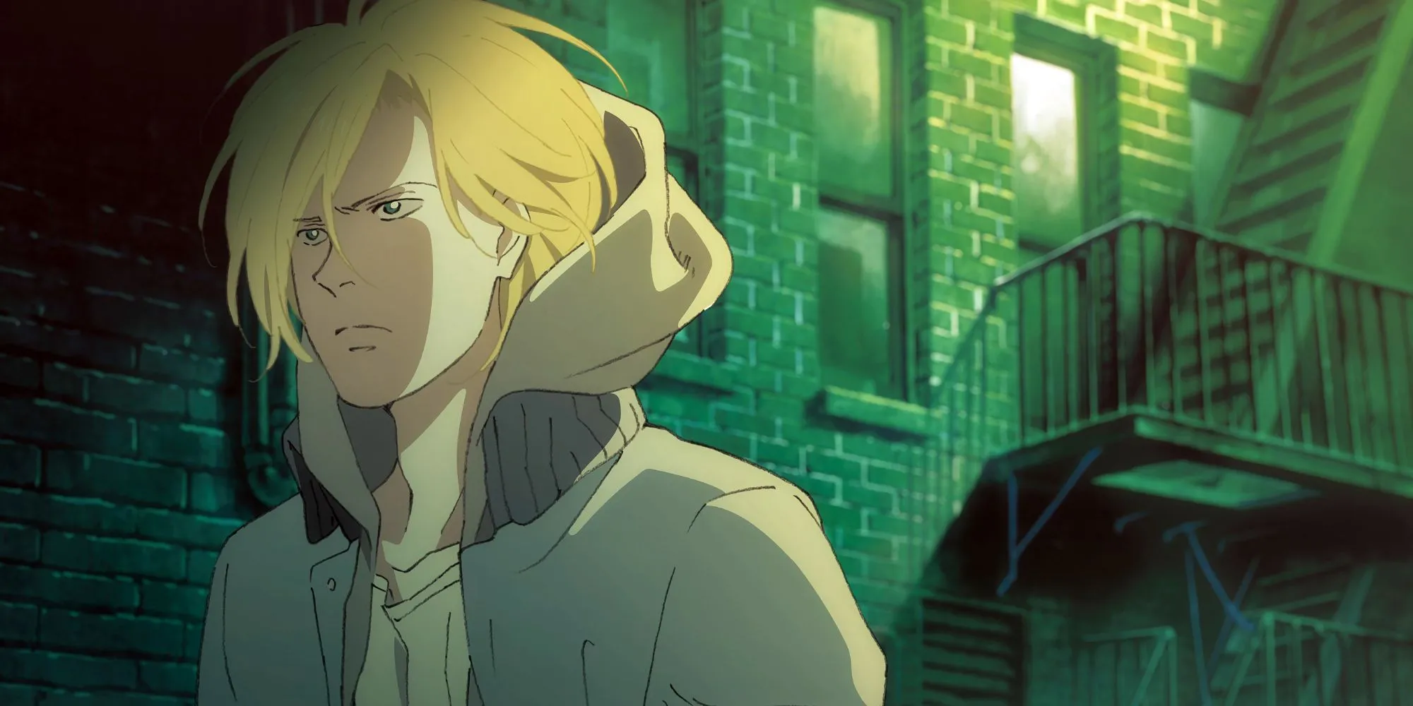 Ash Lynx đi trong con hẻm tối trong anime Banana Fish