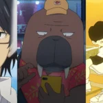 Ba hình ảnh đại diện cho Erased, Odd Taxi và Ping Pong The Animation, ba bộ anime ngắn được đánh giá cao
