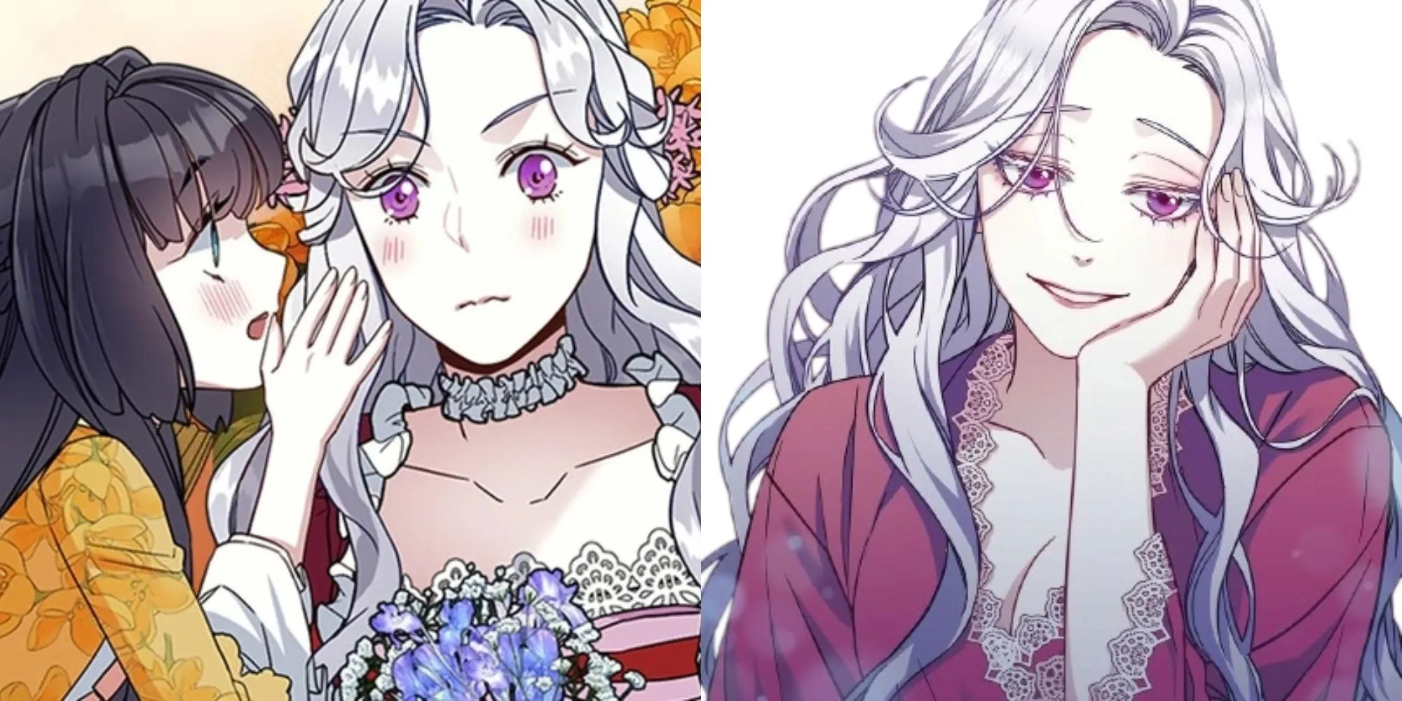 Bìa manhwa Not-Sew-Wicked Stepmom: Abigail Freidkin và Công chúa Blanche trong khung cảnh ấm áp, chủ đề gia đình