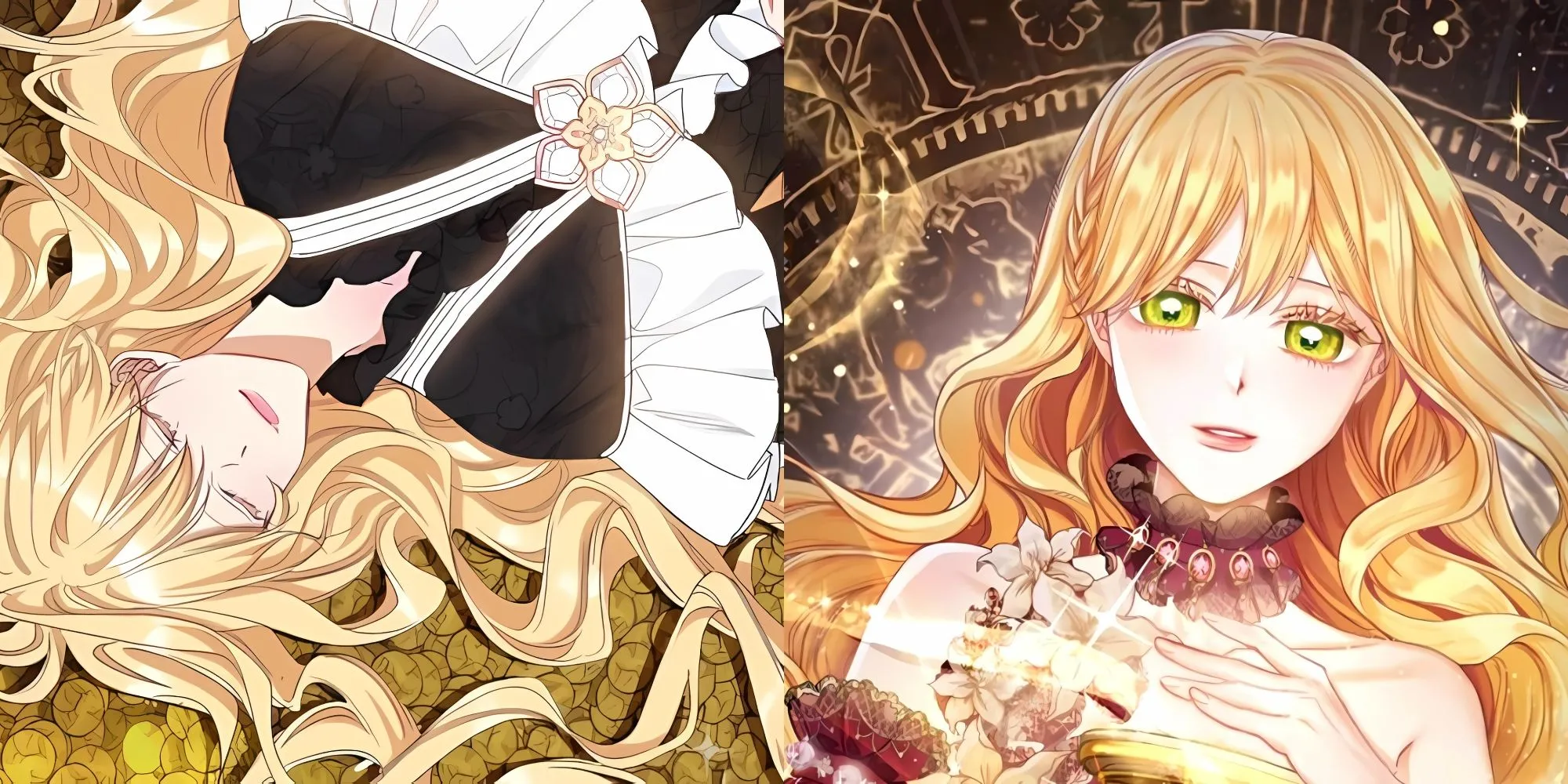 Bìa manhwa The Villainess Turns the Hourglass: Aria Roscente sử dụng đồng hồ cát để quay ngược thời gian trả thù