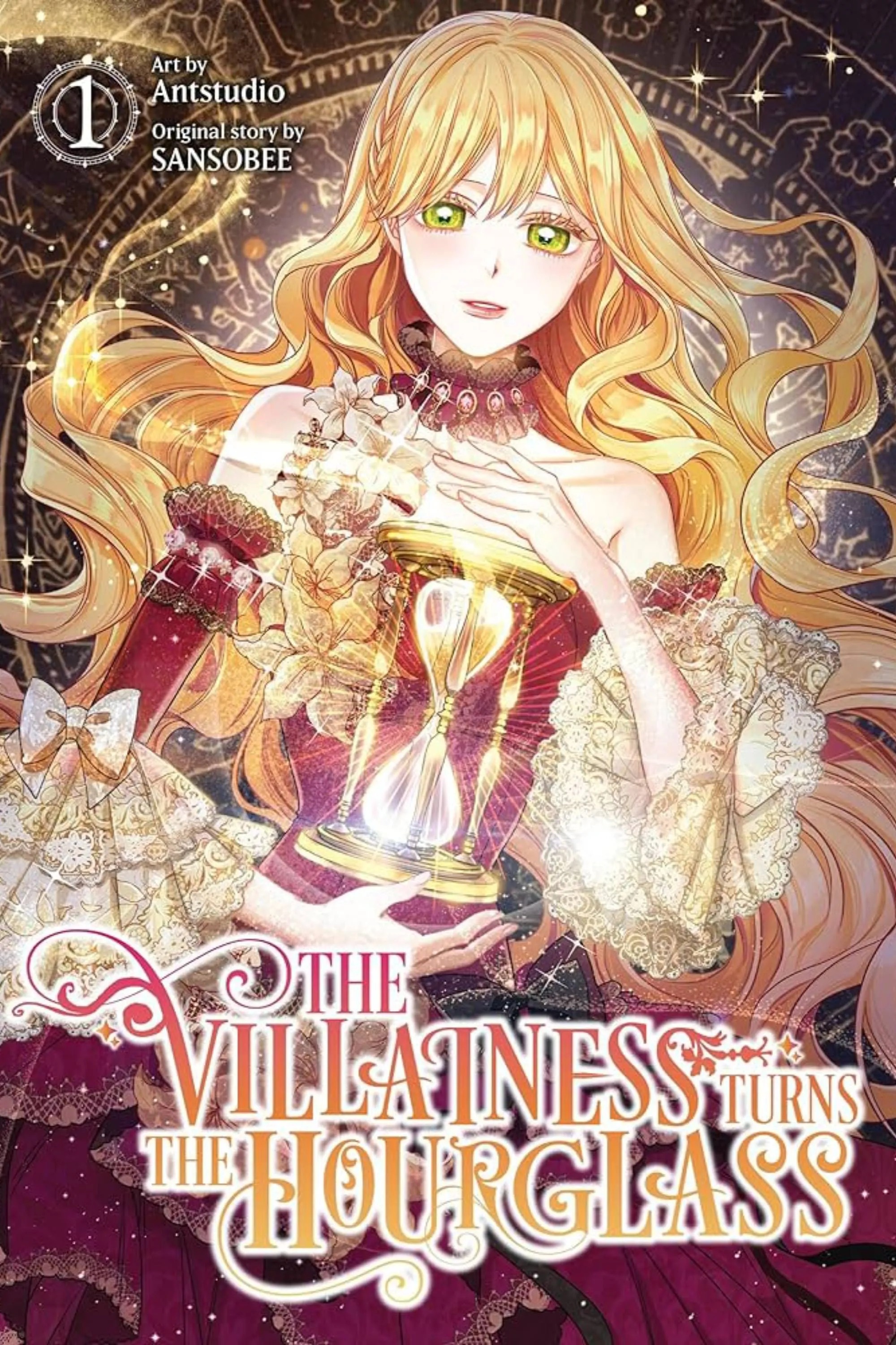 Bìa manhwa The Villainess Turns the Hourglass được giới thiệu trong phần thông tin bổ sung