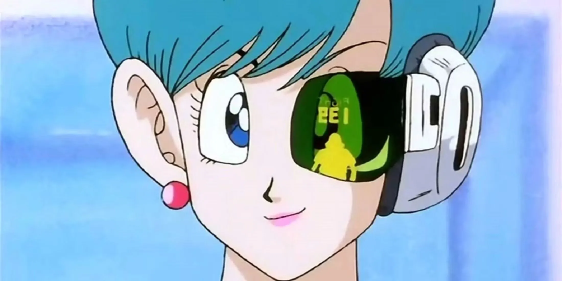 Bulma đeo kính theo dõi scouter trong Dragon Ball Z