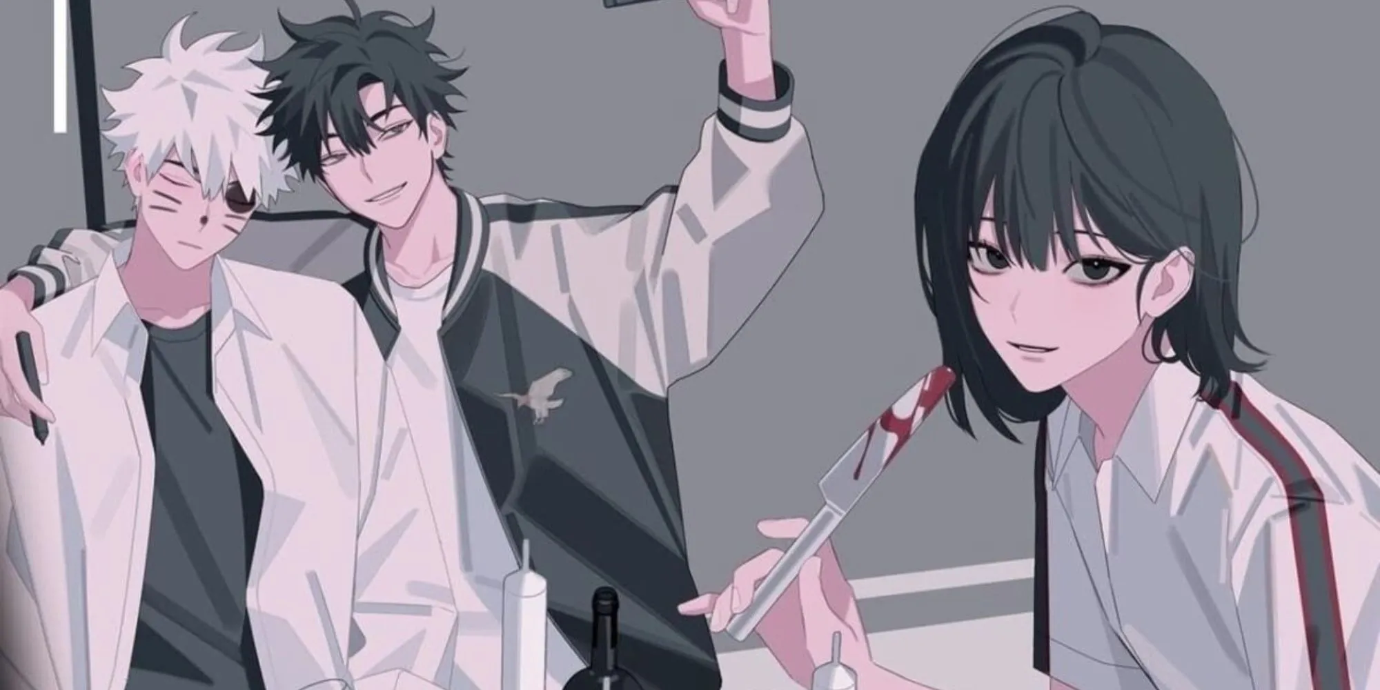 Cheng Xiaoshi và Lu Guang bên cạnh tấm ảnh trong anime Link Click