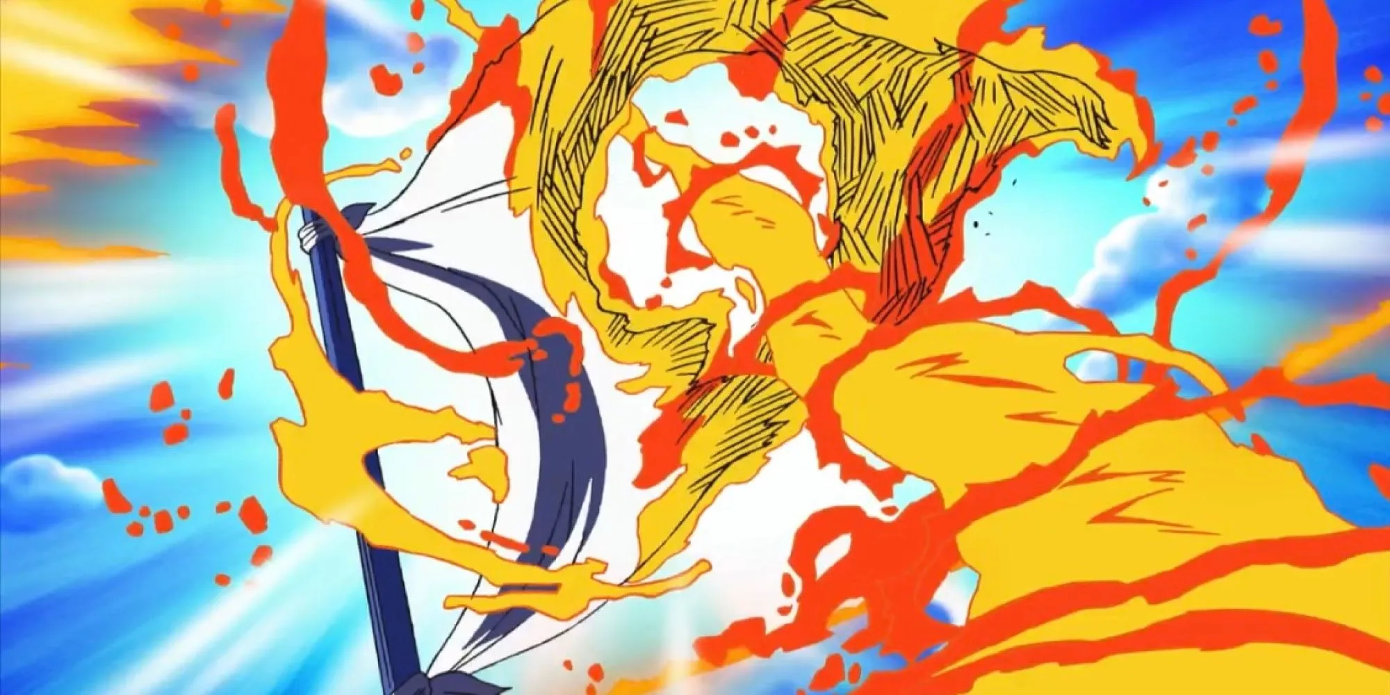 Cờ Chính phủ Thế giới bị đốt cháy tại Enies Lobby bởi Sogeking theo lệnh Luffy