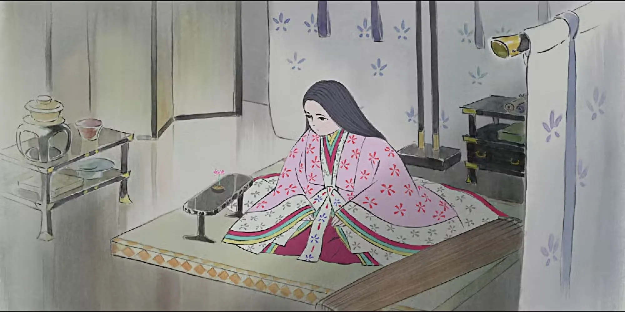 Công chúa Kaguya trong The Tale of the Princess Kaguya ngước nhìn mặt trăng