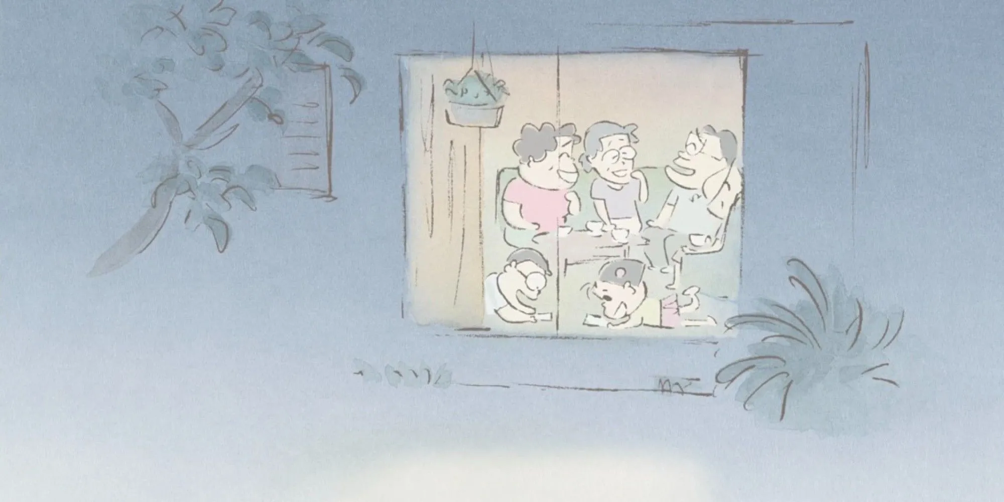 Gia đình Yamada ngồi ăn cơm trong My Neighbors The Yamadas