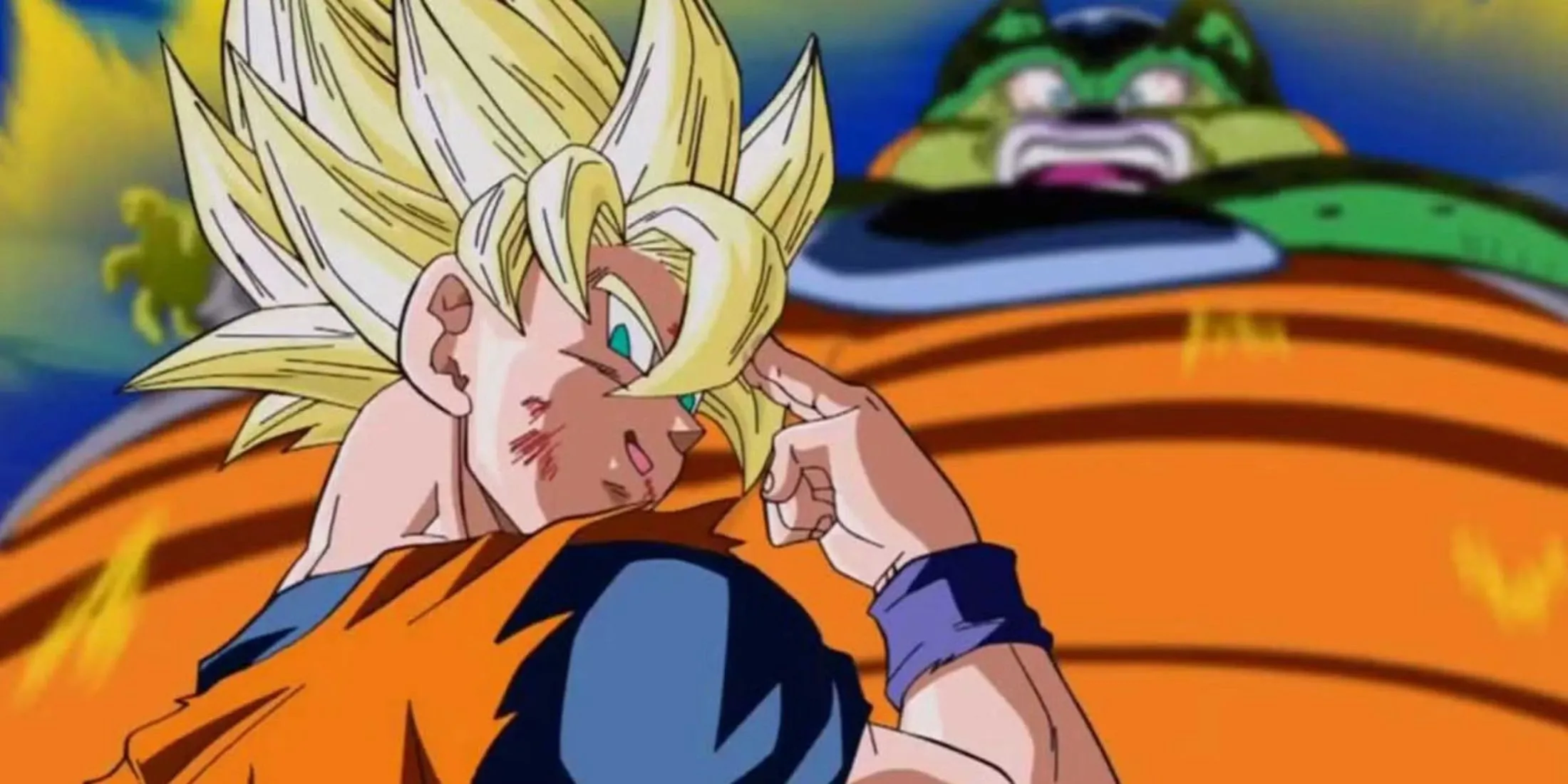 Goku dịch chuyển Cell đi trước khi Cell tự phát nổ, cảnh chia tay cảm động với Gohan trong Dragon Ball Z