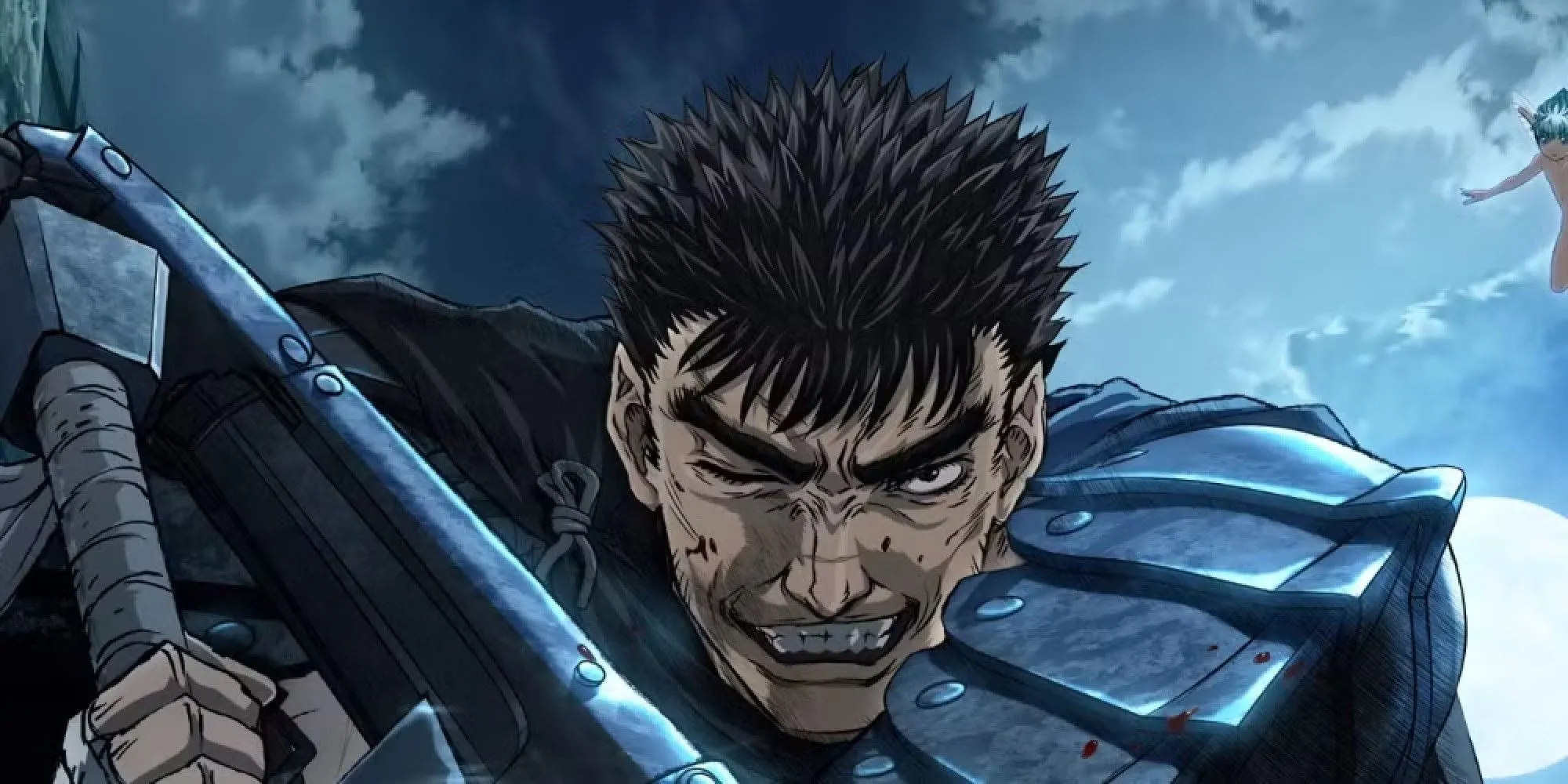 Guts cùng thanh kiếm Dragon Slayer trong bộ anime Berserk