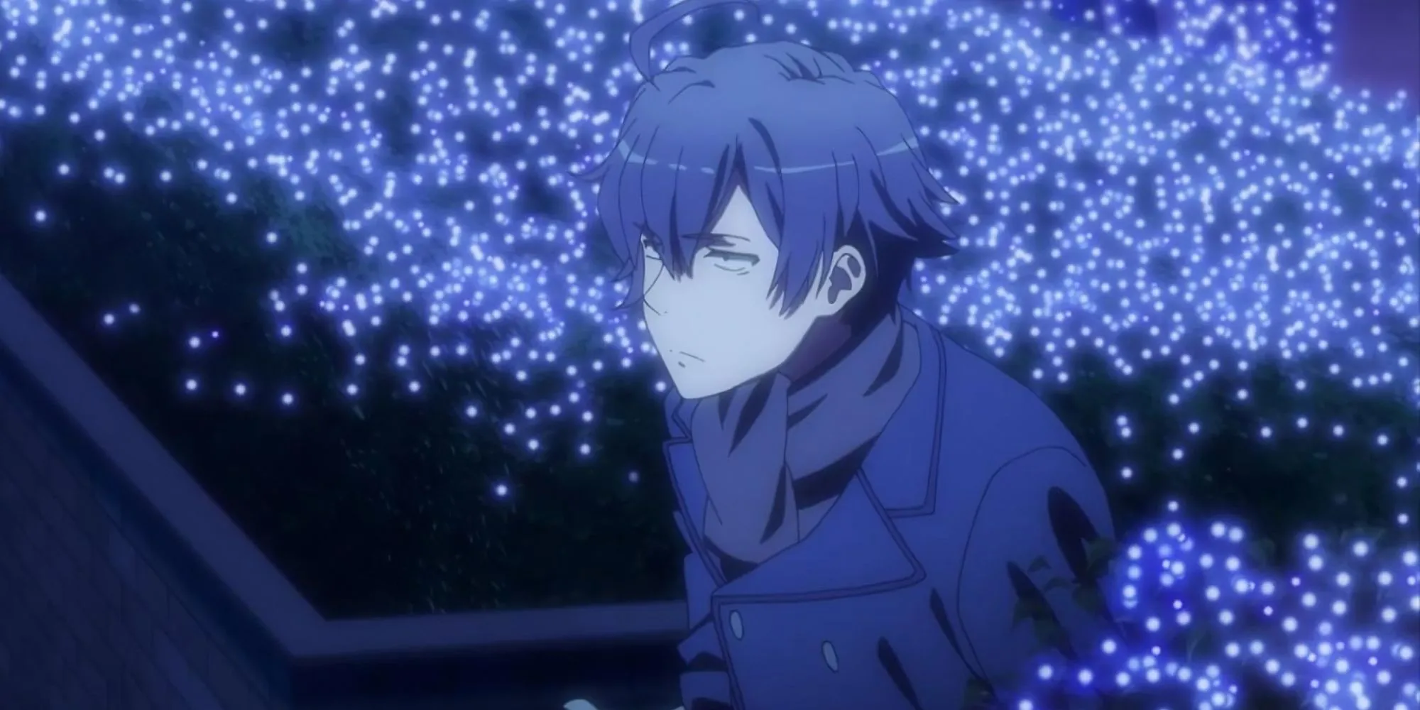 Hachiman Hikigaya từ My Teen Romantic Comedy SNAFU trong khung cảnh đêm Giáng sinh