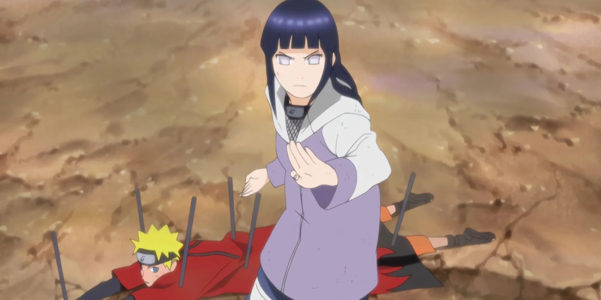Hinata Hyuga dũng cảm bảo vệ Naruto khỏi Pain trong trận chiến khốc liệt, thể hiện tình yêu đơn phương của cô