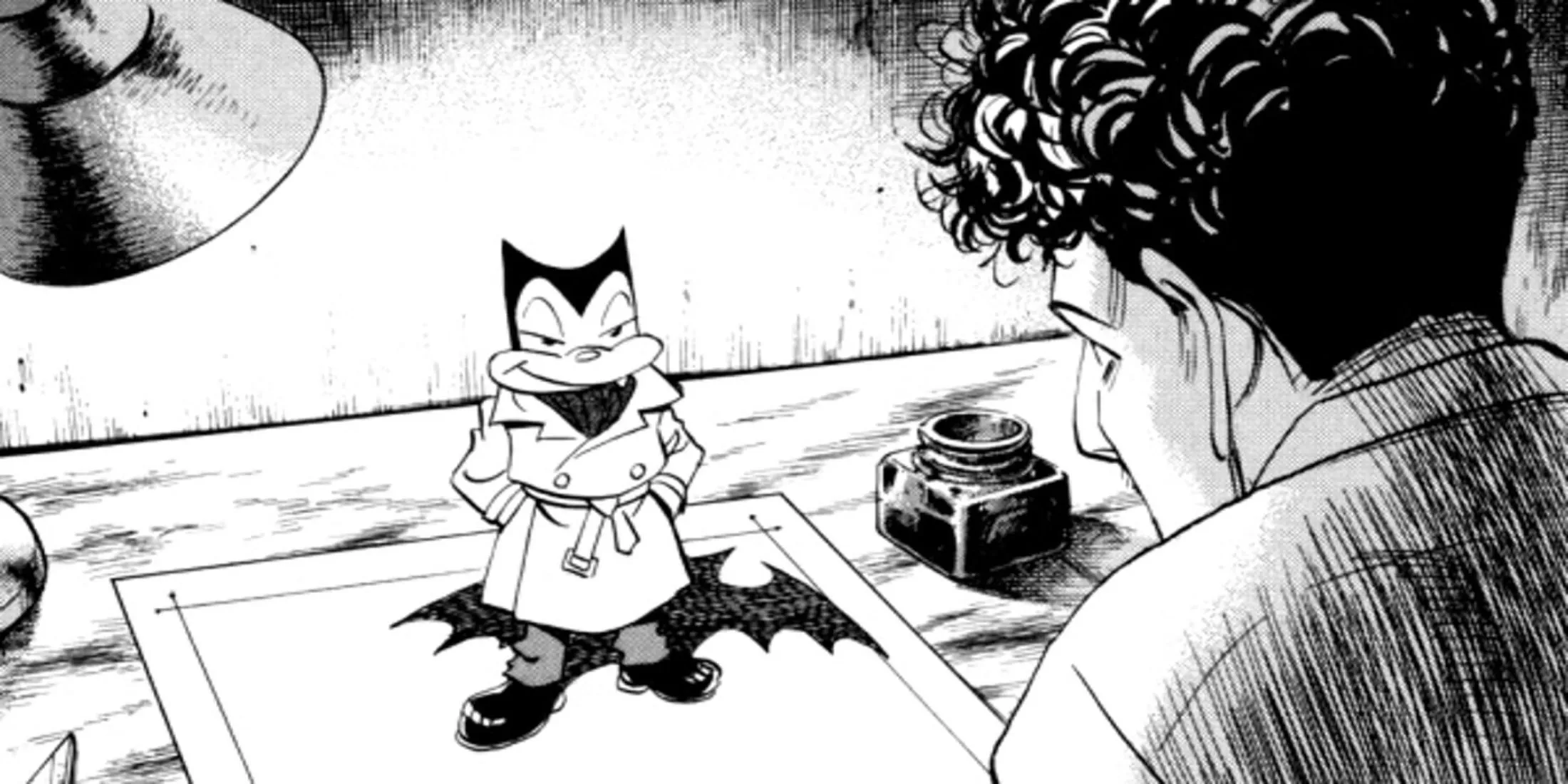 Hình ảnh bìa manga Billy Bat với con dơi hoạt hình và nhân vật Kevin Yamagata