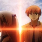 Hình ảnh Kanade và Otonashi trong cảnh chia ly cảm động ở cuối anime Angel Beats!