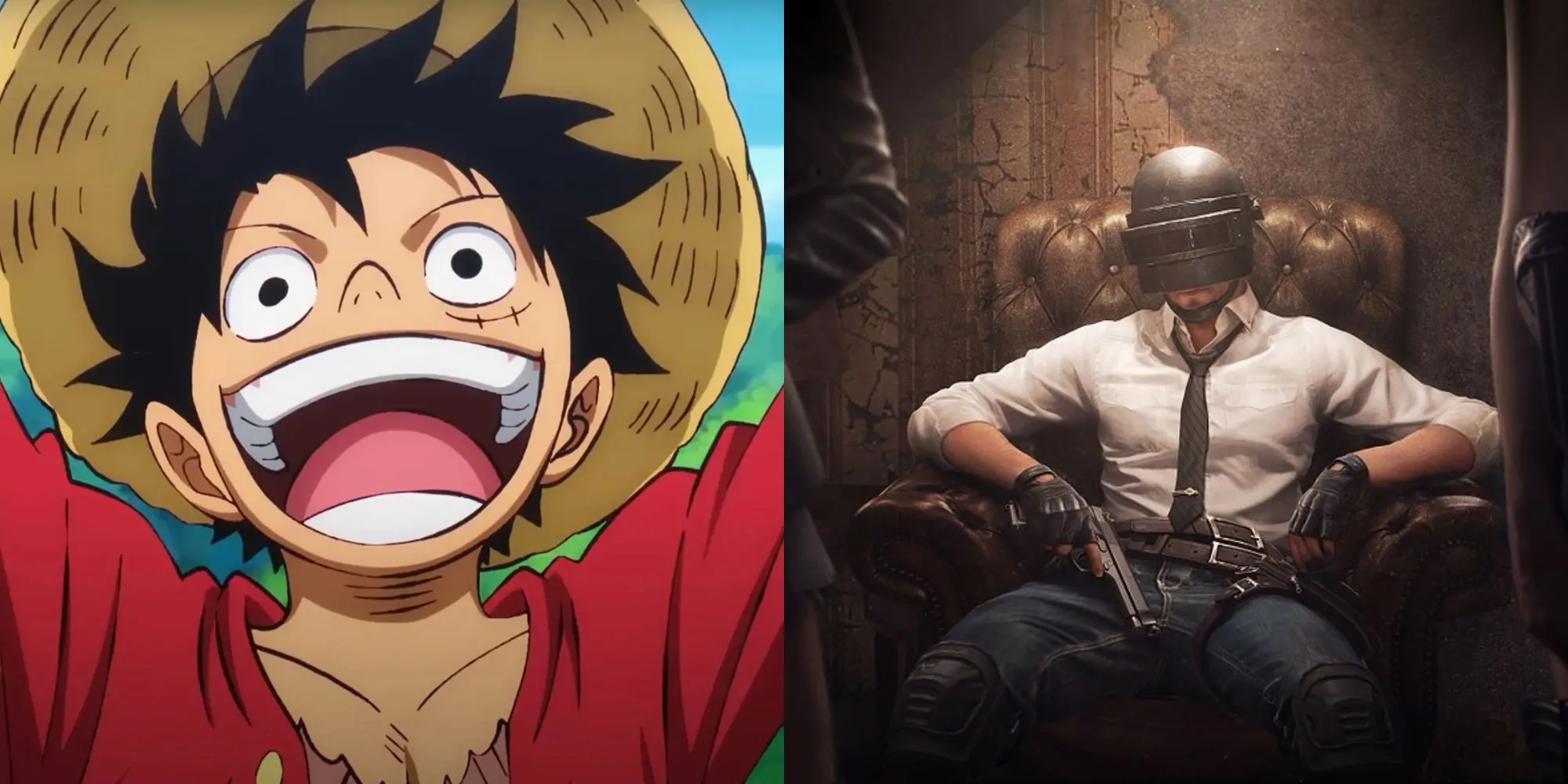 Hình ảnh kết hợp One Piece và PUBG