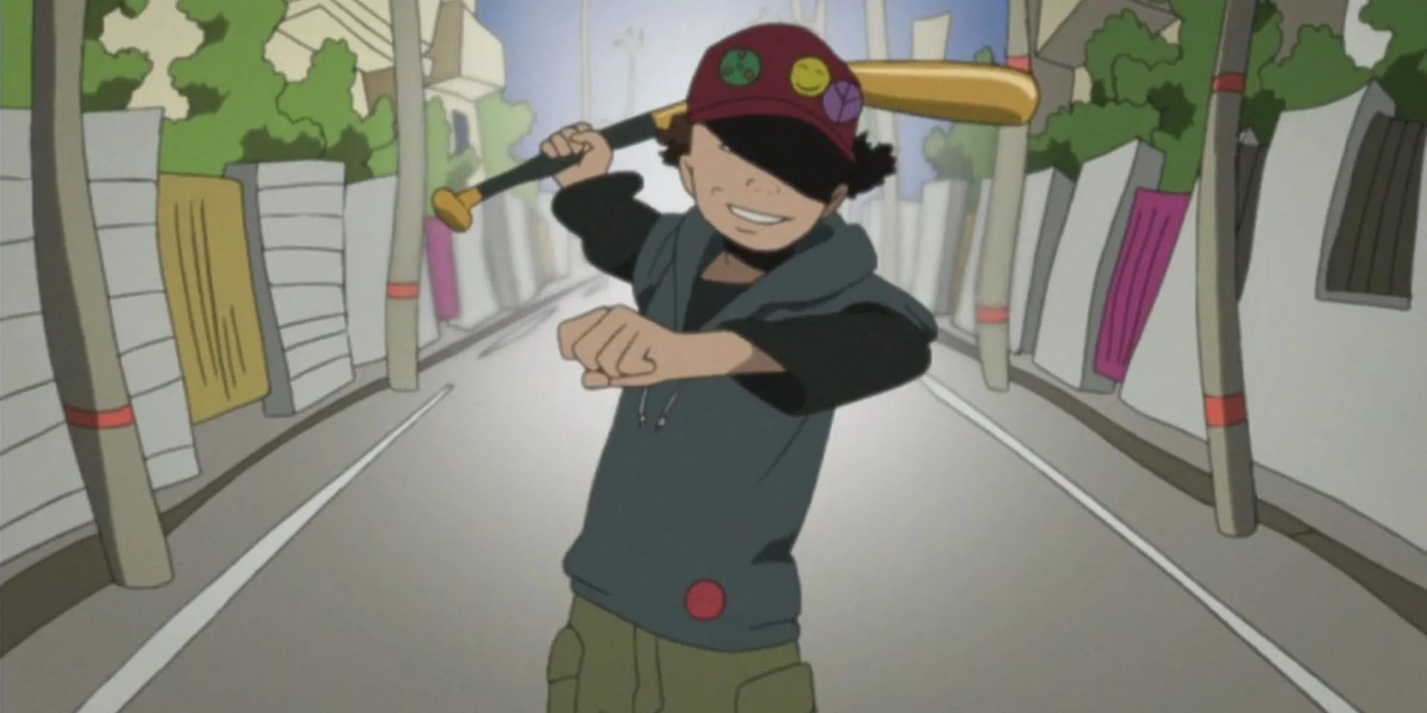 Hình ảnh 'Lil' Slugger, biểu tượng của nỗi sợ hãi và tâm lý tập thể trong Paranoia Agent của Satoshi Kon.