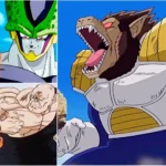 Hình ảnh tổng hợp các nhân vật Android 17, Yamu và dạng Great Ape của Vegeta trong Dragon Ball Z