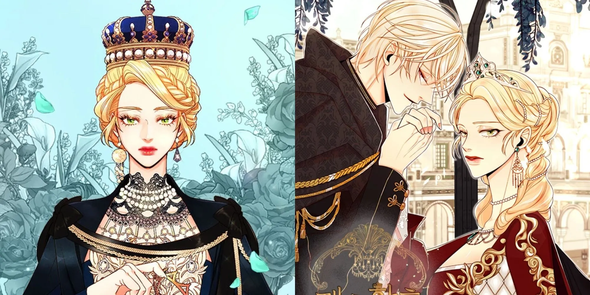 Hoàng hậu Navier và Hoàng đế Heinrey trong webtoon The Remarried Empress