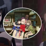 Homura Akemi, dàn diễn viên Lycoris Recoil và Ange từ Princess Principal trong một bức ảnh ghép