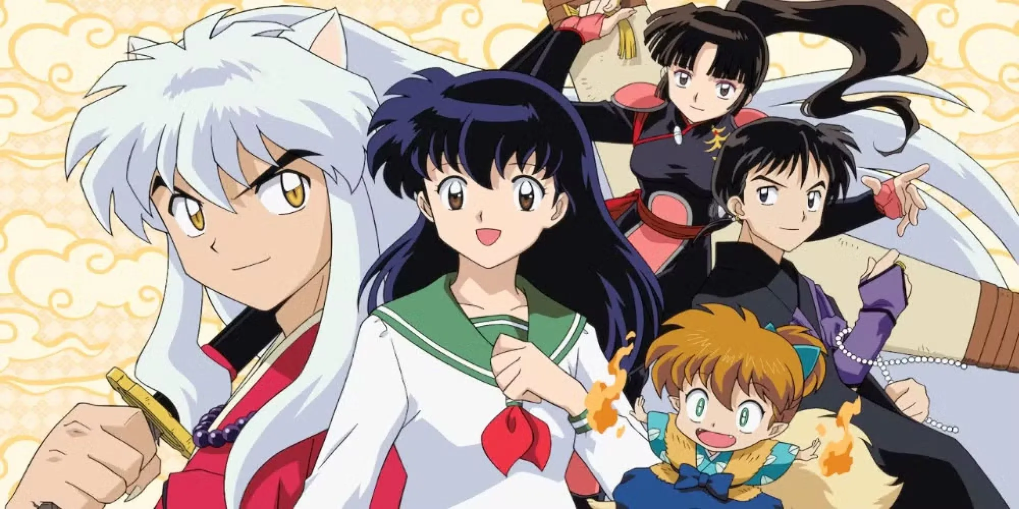Inuyasha, Kikyo và Kohaku trong một cảnh từ InuYasha