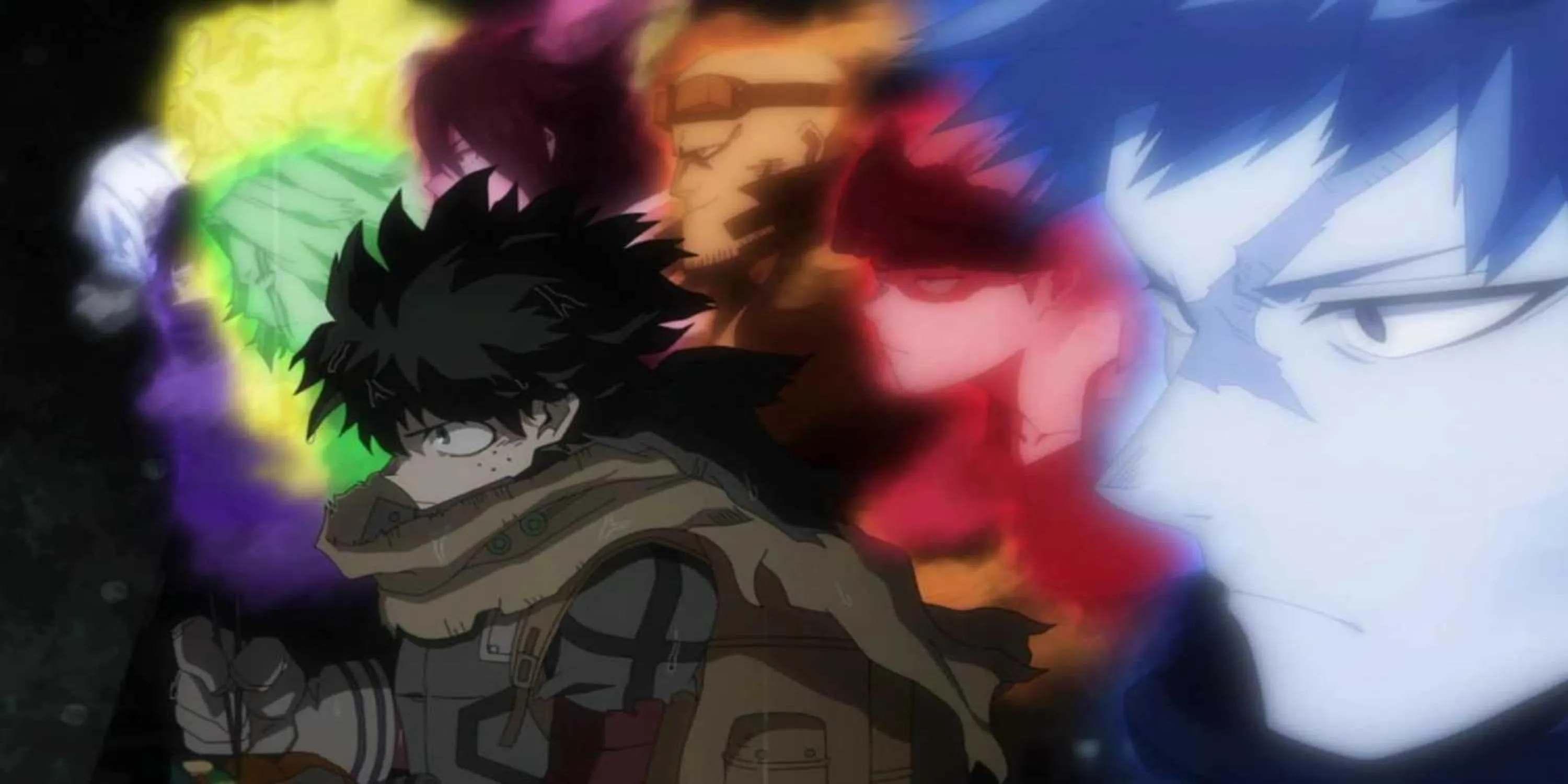 Izuku Midoriya cùng các tiền nhiệm của One For All, minh họa quá trình thức tỉnh Quirk đa năng của cậu