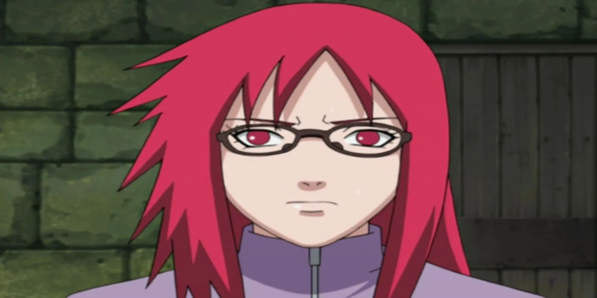 Karin với vẻ mặt hoảng loạn trong Naruto