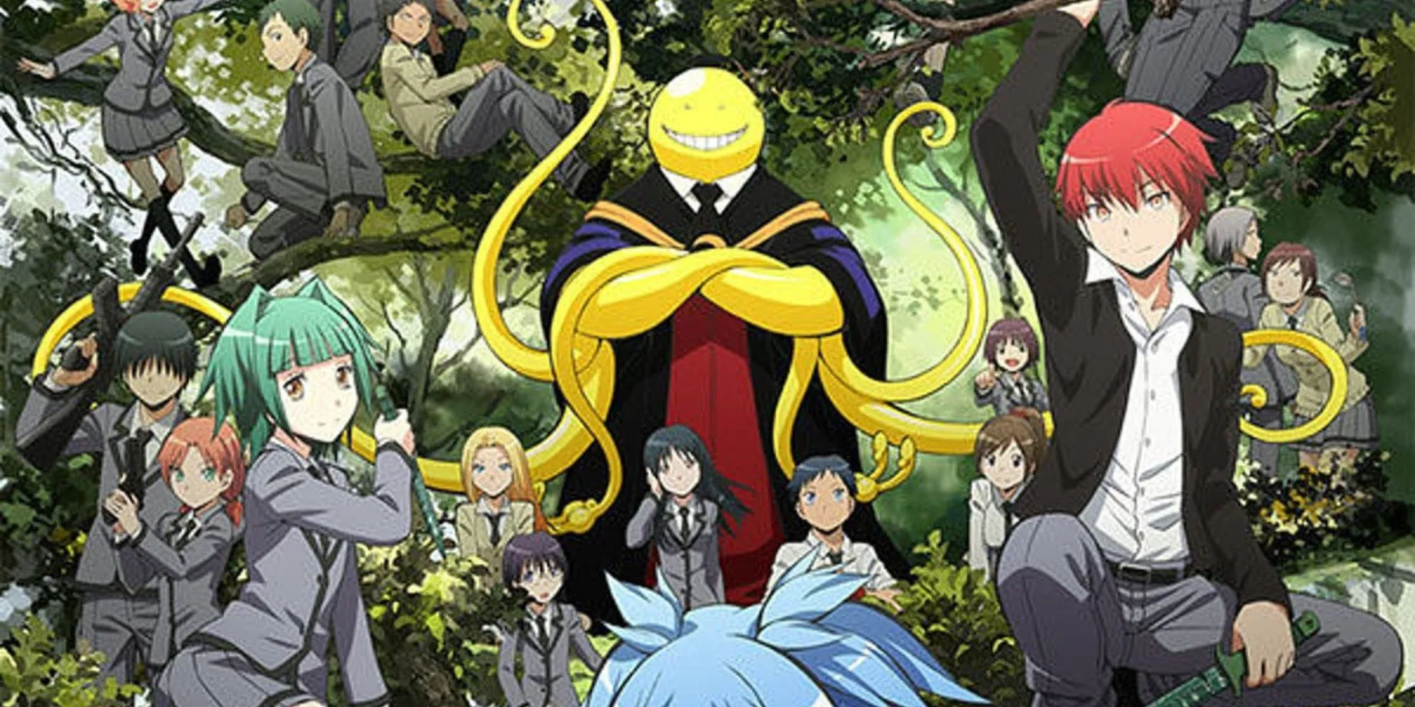 Koro-sensei và học sinh lớp 3-E trong anime Assassination Classroom