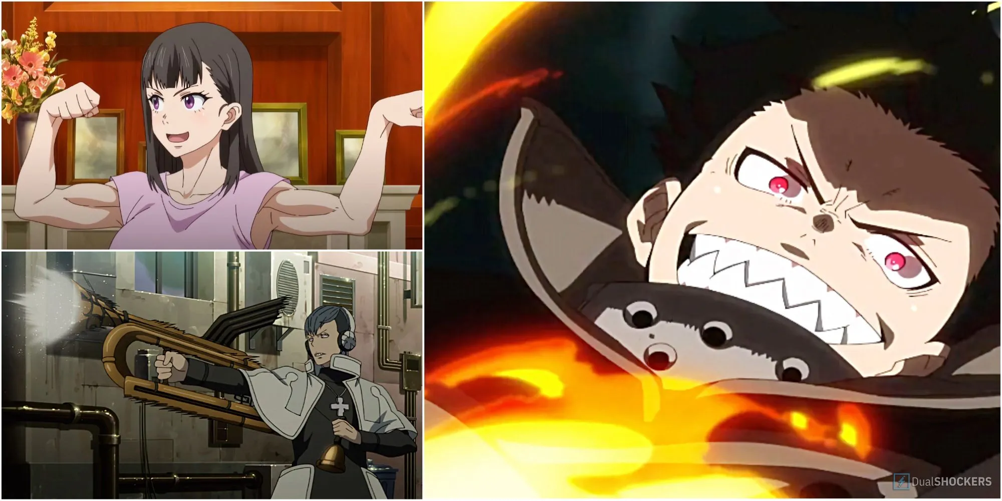 Maki, Karim và Shinra trong Fire Force