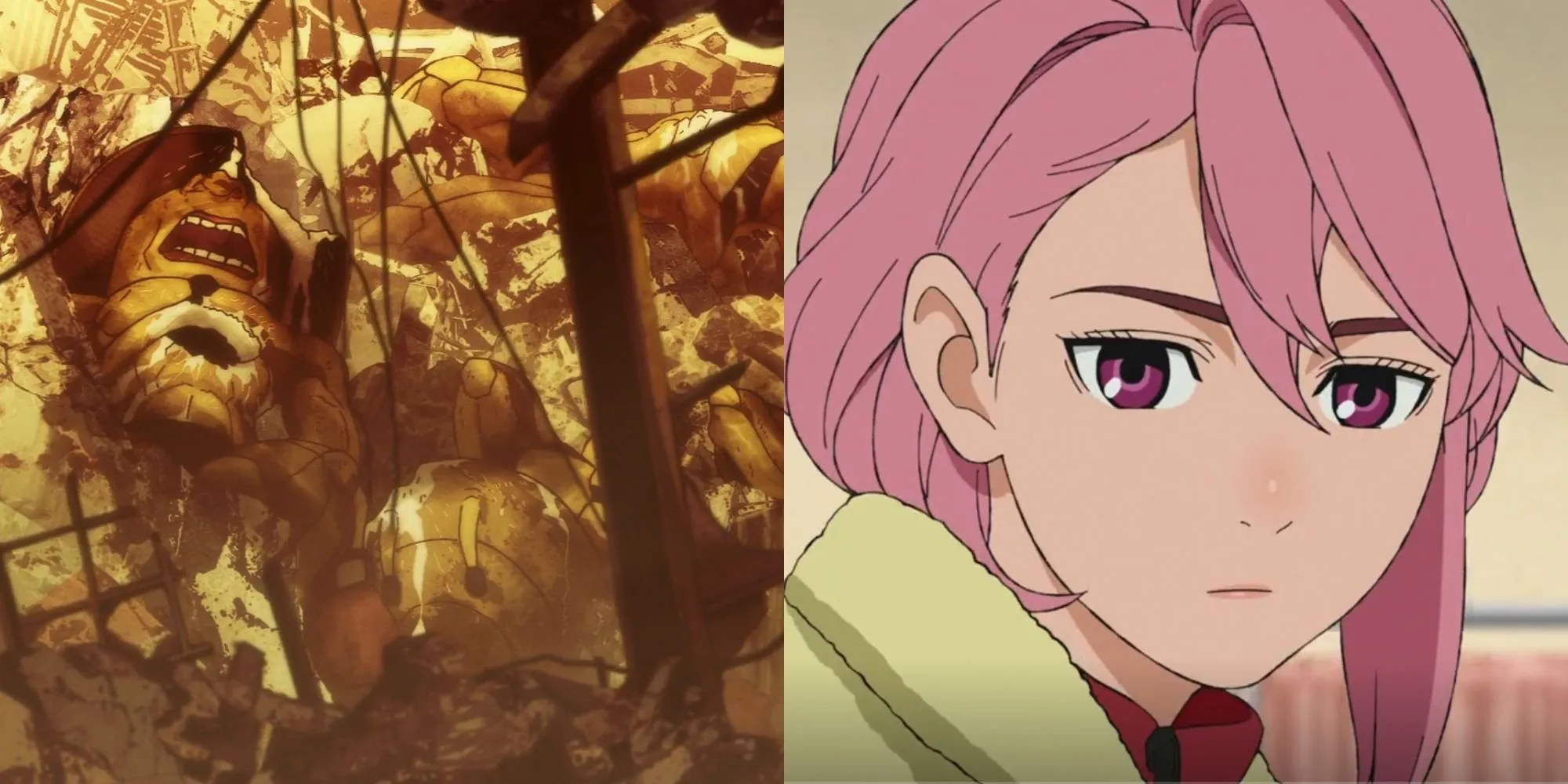 Momo Ayase và Okarun sau trận chiến Serpoian trong tập 10 DanDaDan mùa 1