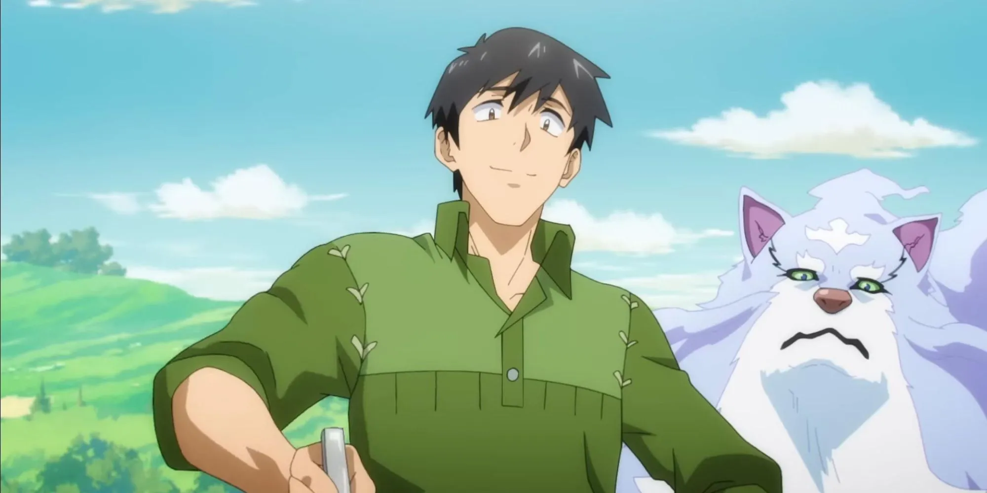 Mukouda Tsuyoshi nấu ăn cho Fel trong anime isekai ẩm thực Campfire Cooking in Another World with My Absurd Skill
