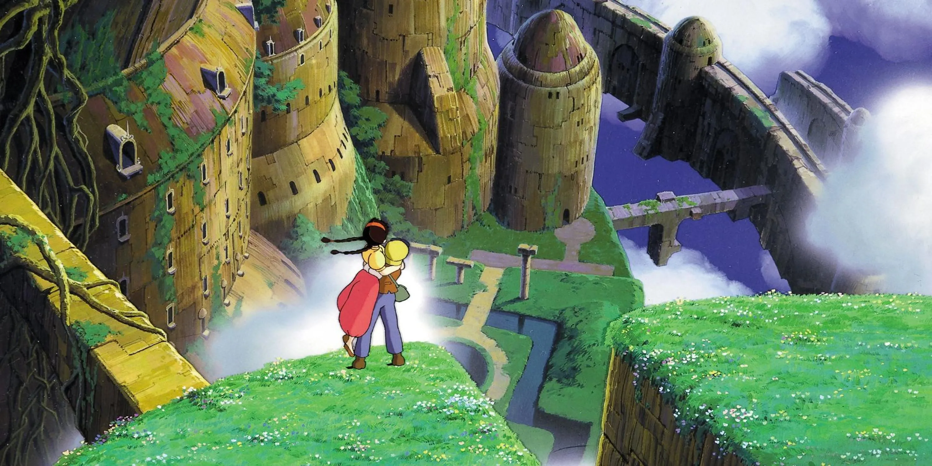 Nhân vật chính Sheeta và Pazu trong phim Lâu Đài Trên Không của Ghibli