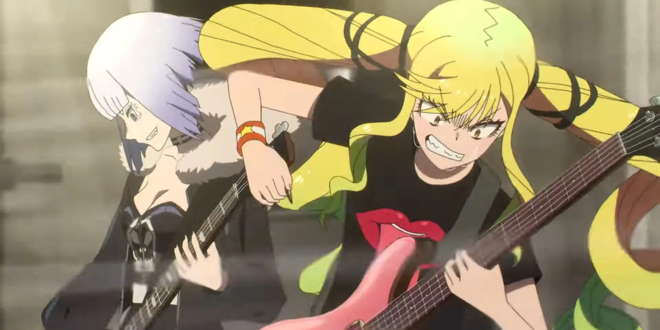 Nhân vật chính và nhóm bạn trong anime âm nhạc Rock Is A Lady's Modesty.