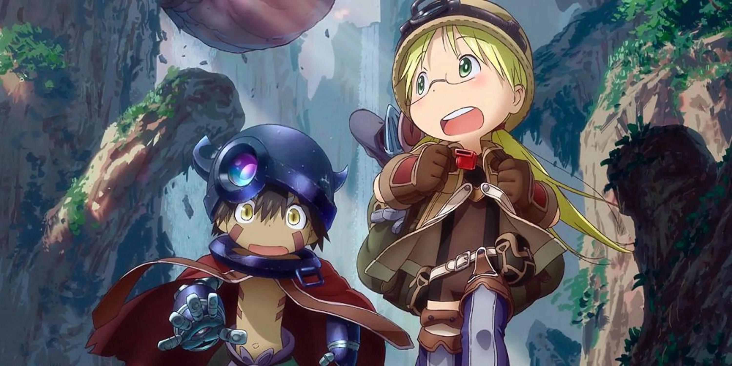 Nhân vật Riko từ anime Made in Abyss đang nhìn xuống hố sâu