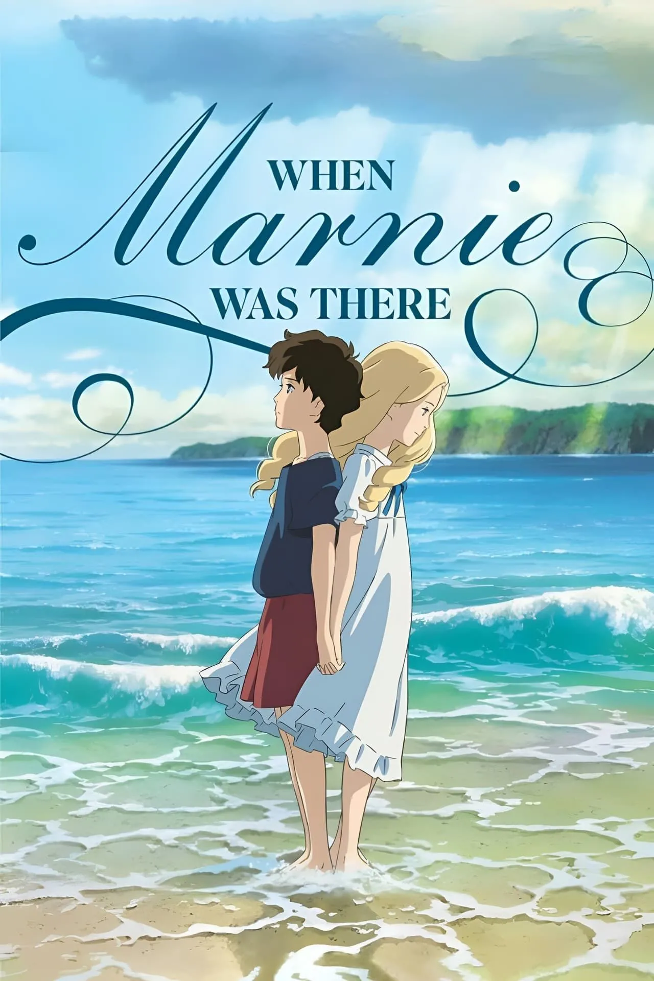 Poster phim When Marnie Was There với hai cô gái và dinh thự cổ