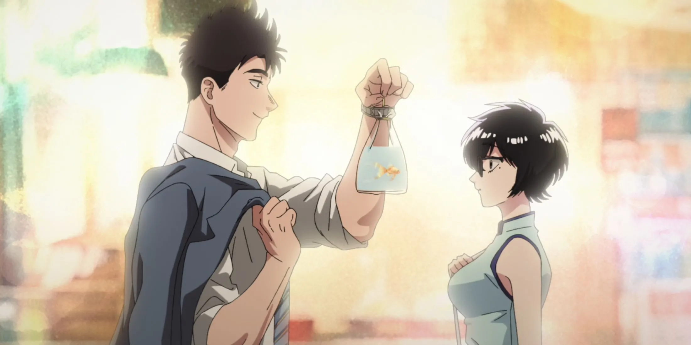 Poster quảng bá cho anime Kowloon Generic Romance ra mắt mùa xuân 2025.