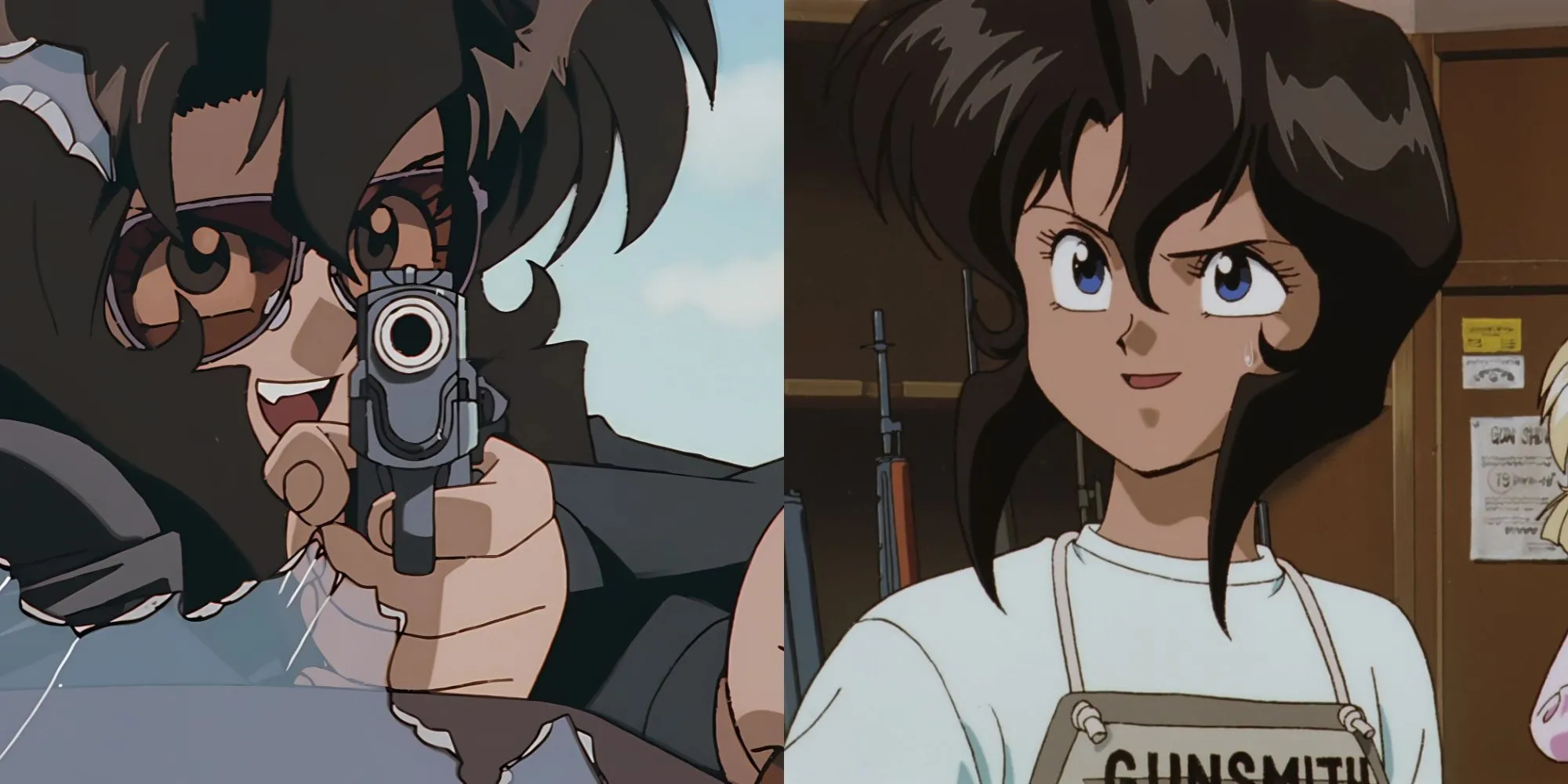 Rally Vincent với súng và xe hơi trong Gunsmith Cats