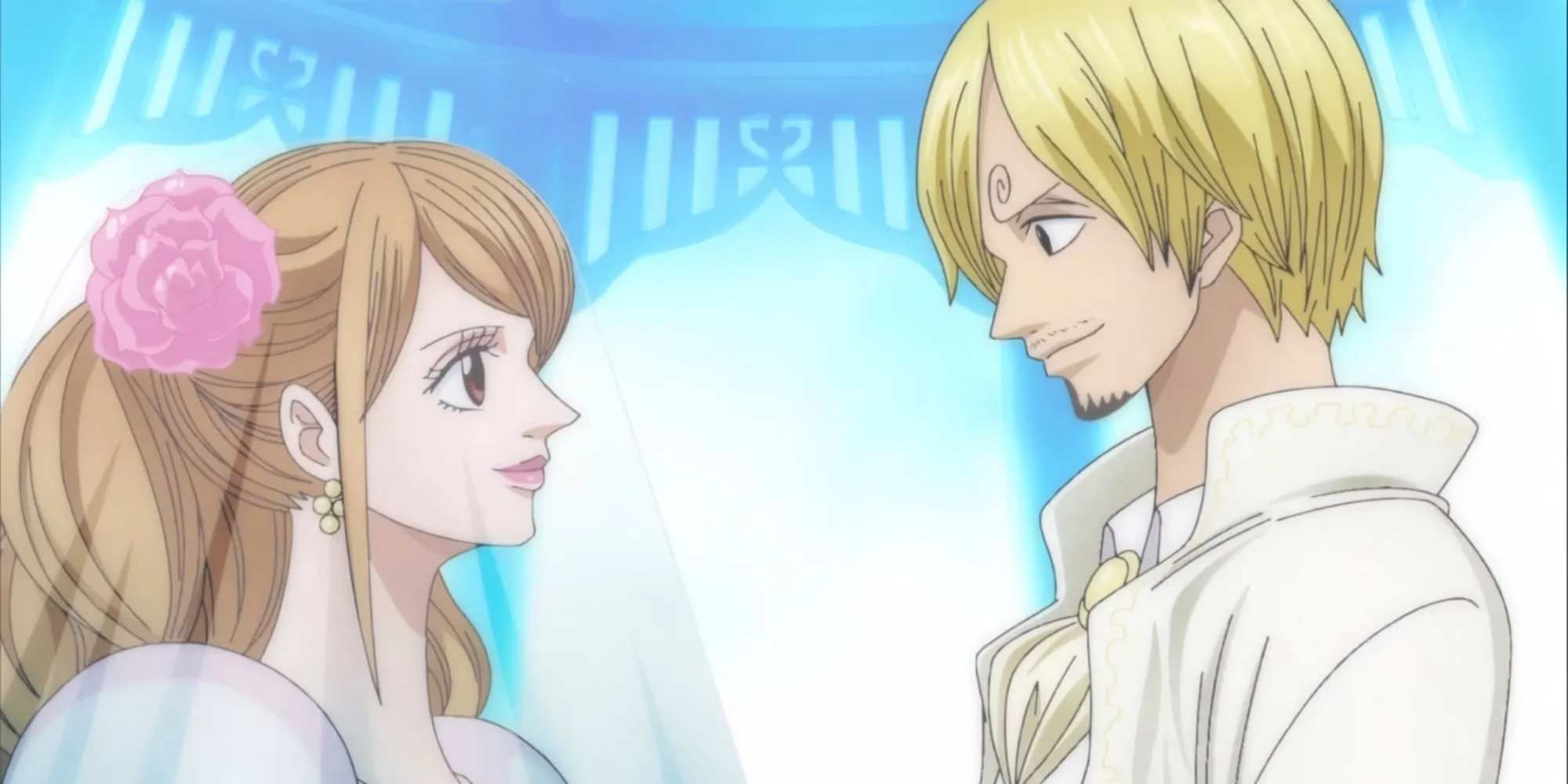 Sanji và Pudding chuẩn bị kết hôn trong arc Đảo Bánh ở One Piece