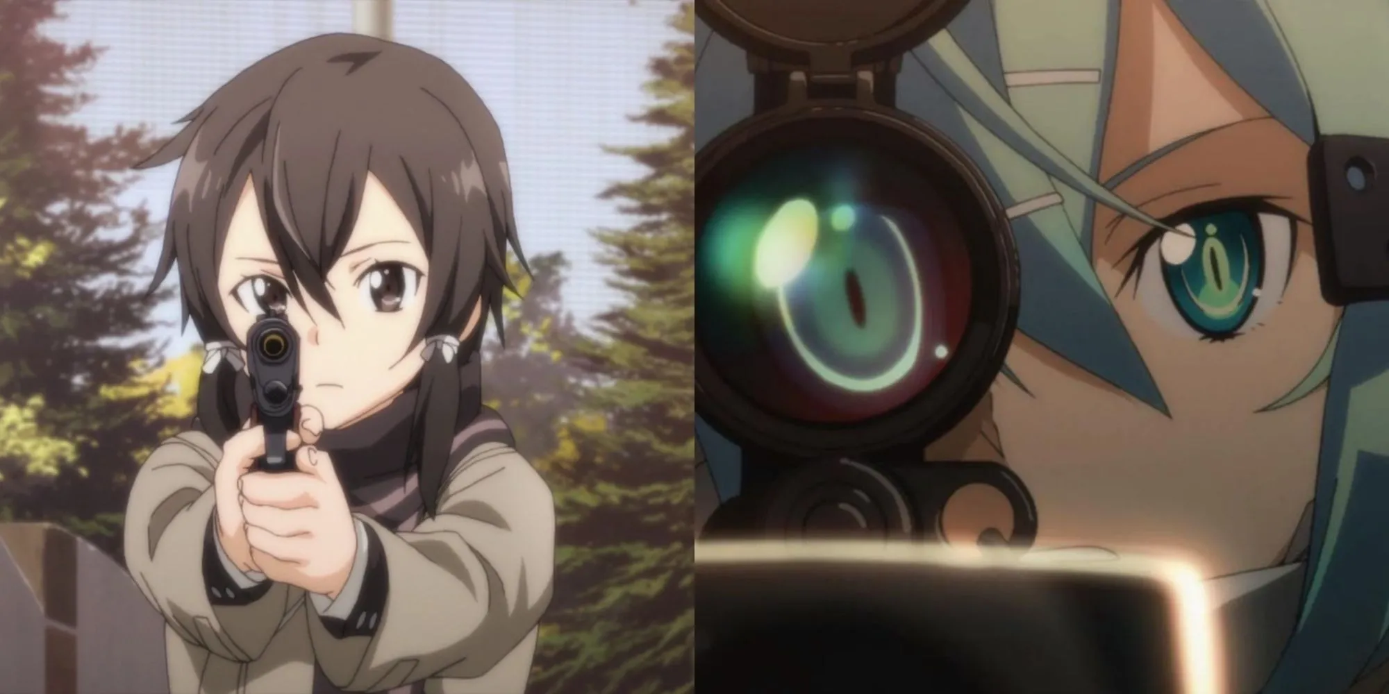 Sinon với khẩu súng bắn tỉa Hecate II trong Sword Art Online II