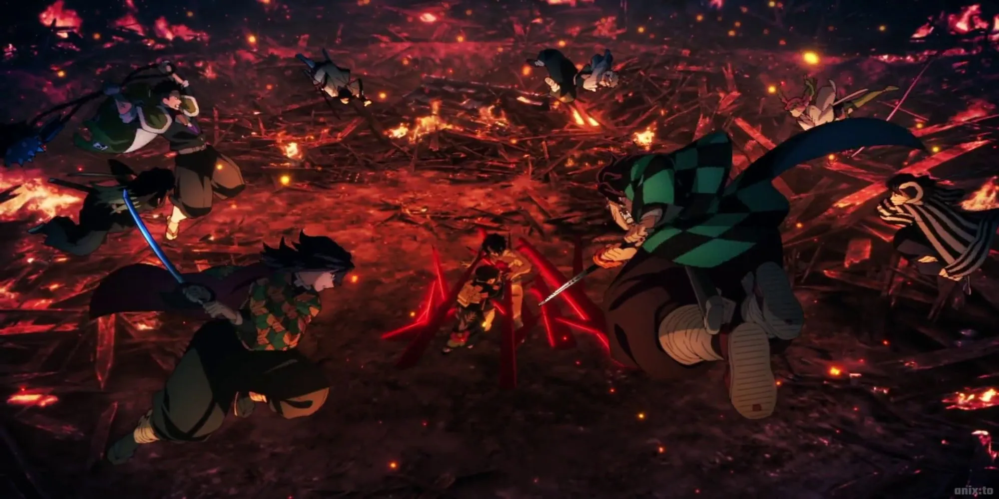 Tanjiro Kamado cùng các Trụ Cột đối đầu Muzan trong Demon Slayer: Kimetsu no Yaiba, anime hành động diệt quỷ đỉnh cao