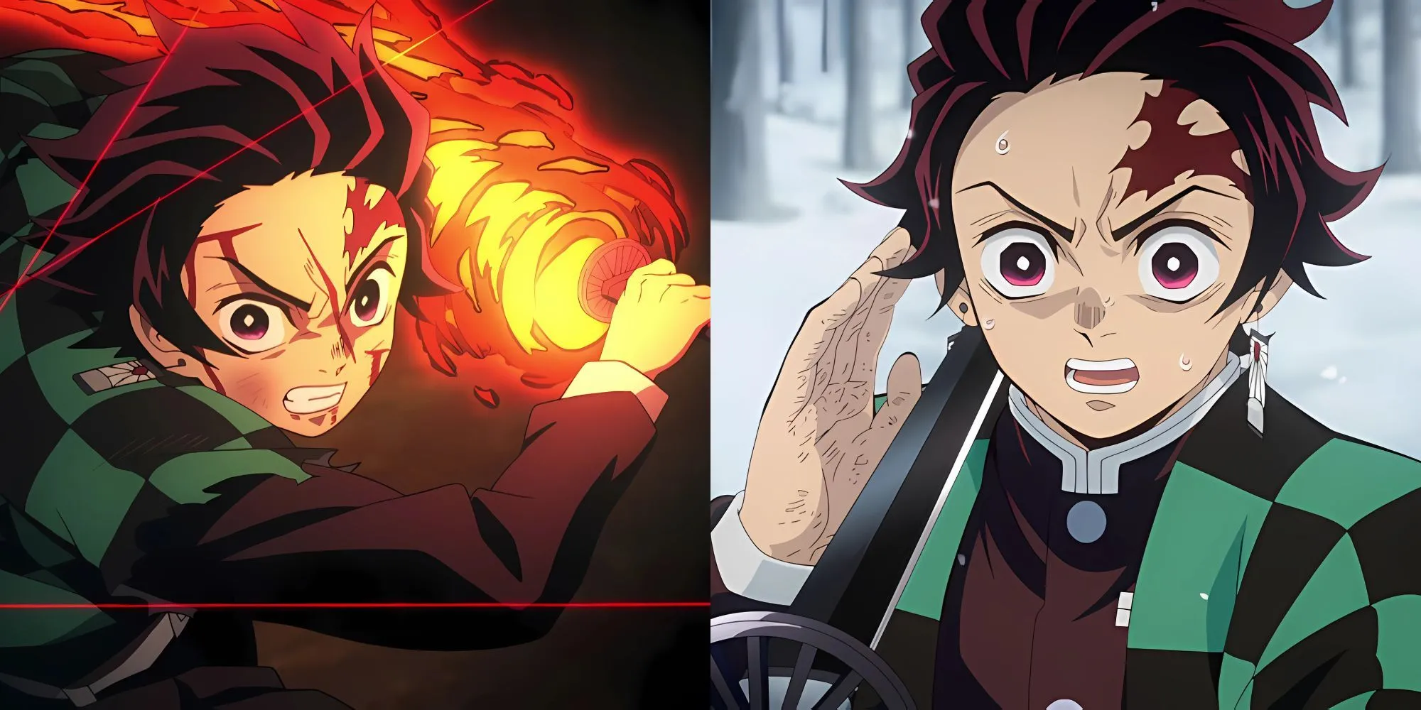 Tanjiro Kamado thực hiện Hơi Thở Nước với kiếm Nichirin đổi màu trong Demon Slayer