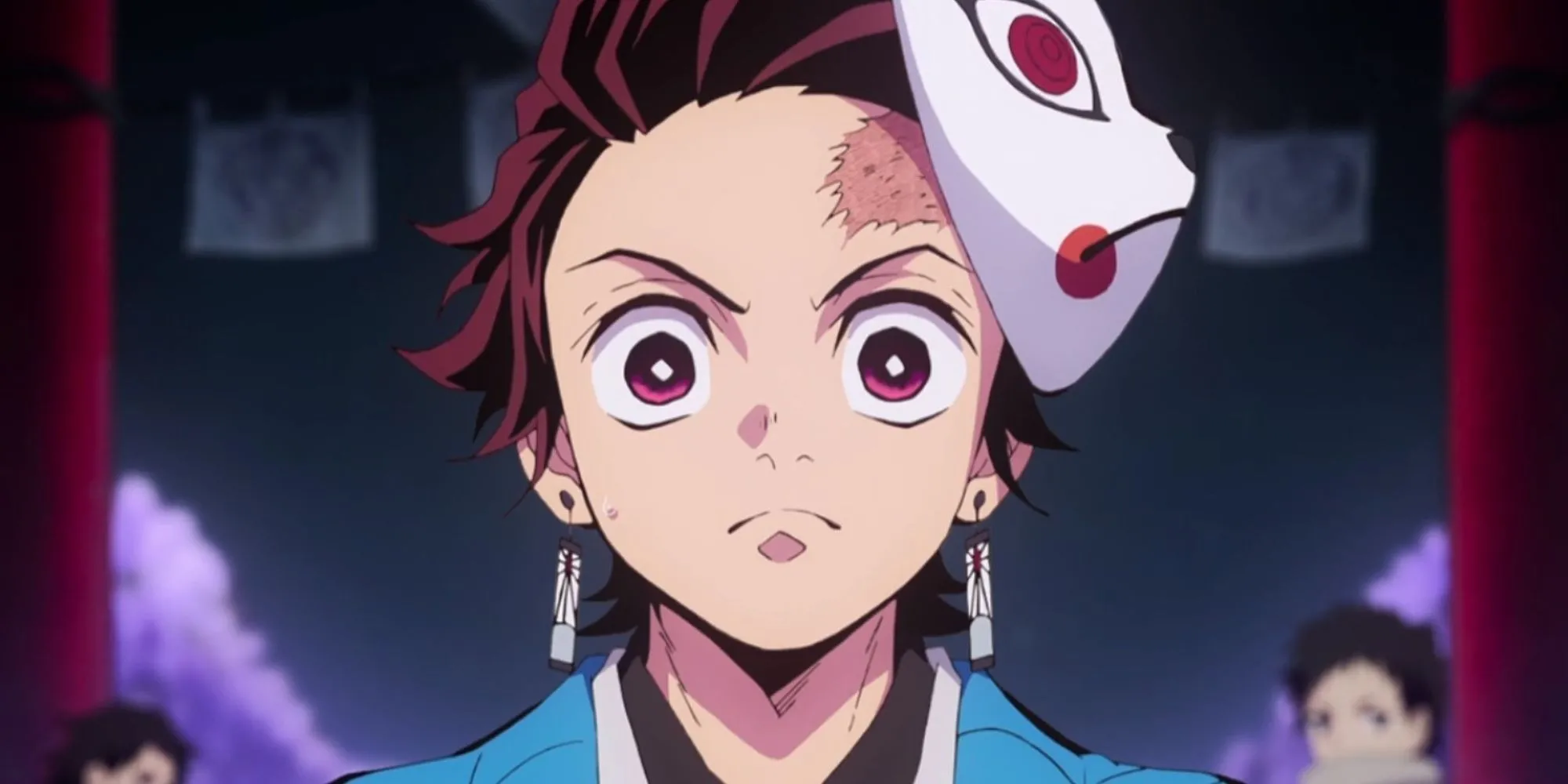 Tanjiro Kamado trong Demon Slayer với biểu cảm nghiêm túc