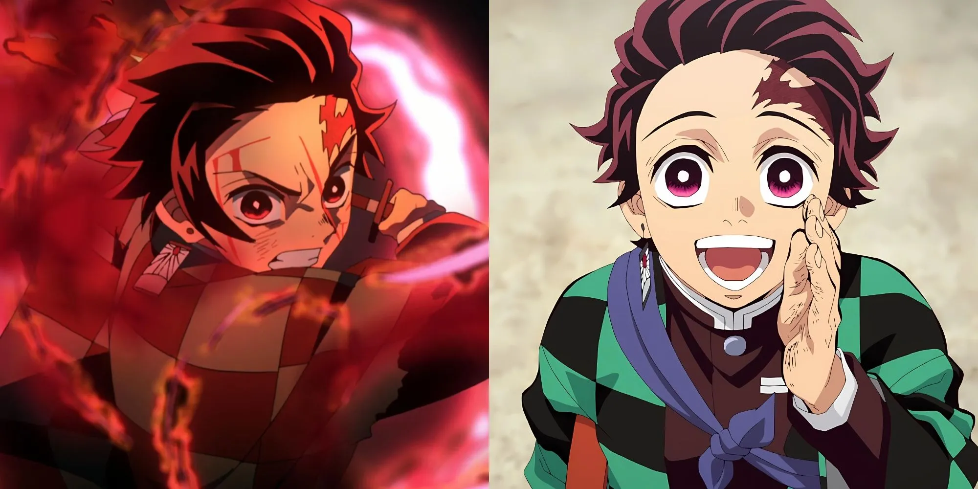Tanjiro Kamado với lưỡi gươm diệt quỷ trong anime Thanh Gươm Diệt Quỷ.