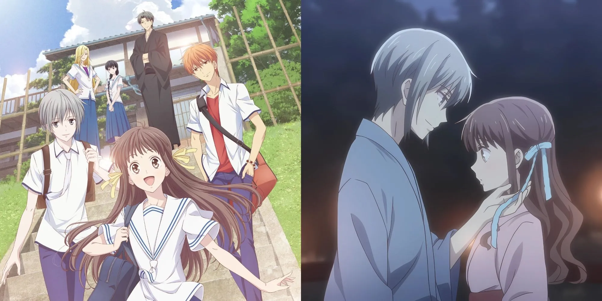 Tohru Honda và Kyo Soma trong Fruits Basket (phiên bản làm lại), series shojo với cốt truyện gia đình và lời nguyền kết thúc hoàn chỉnh theo manga