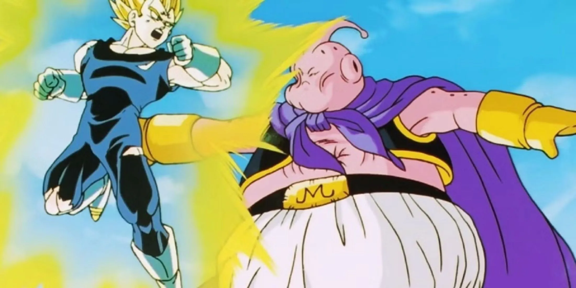 Vegeta chiến đấu với Majin Buu sau khi thoát khỏi sự kiểm soát