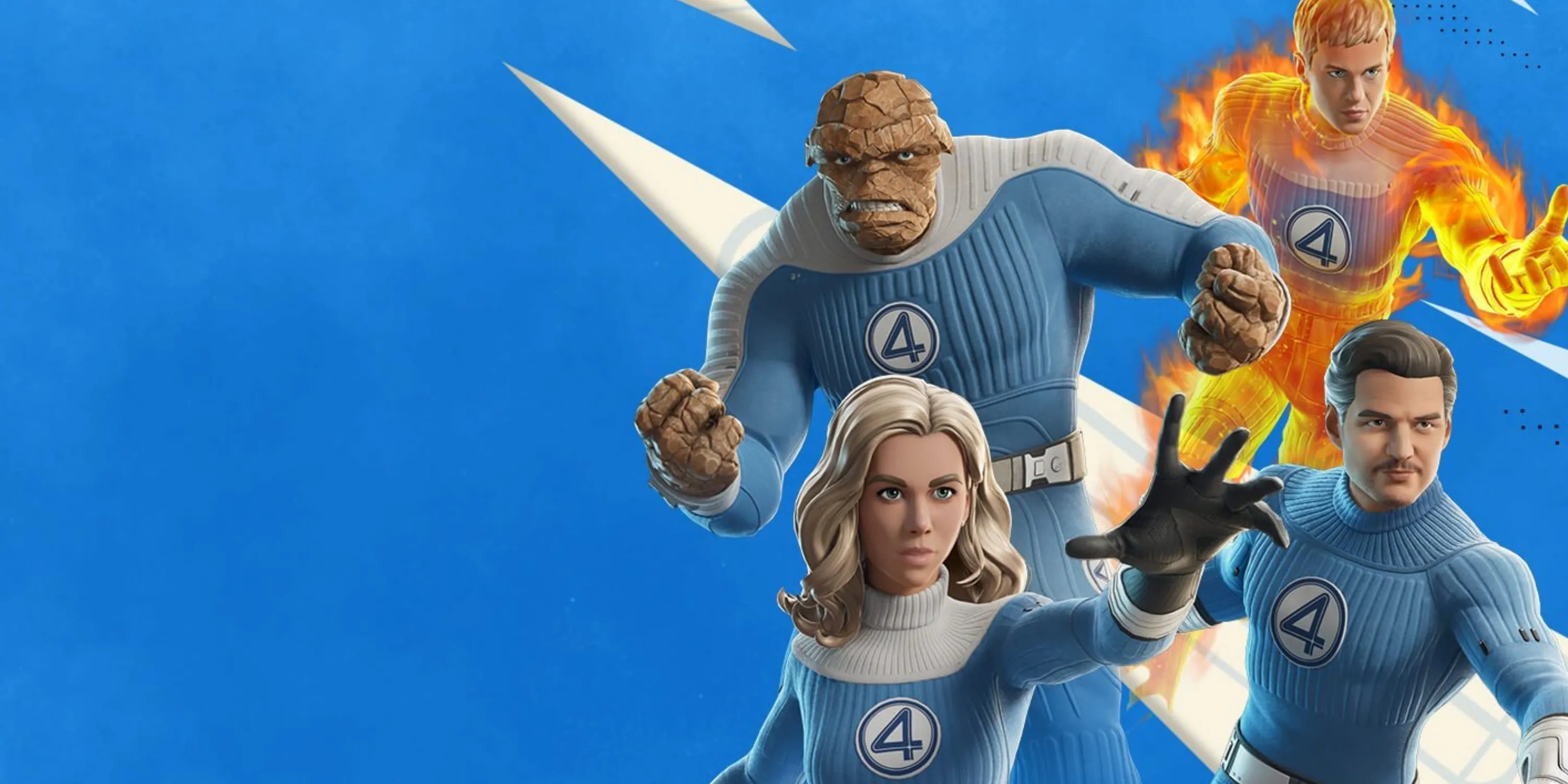 Banner Fantastic Four Cup Fortnite với biểu tượng 4 thành viên siêu anh hùng