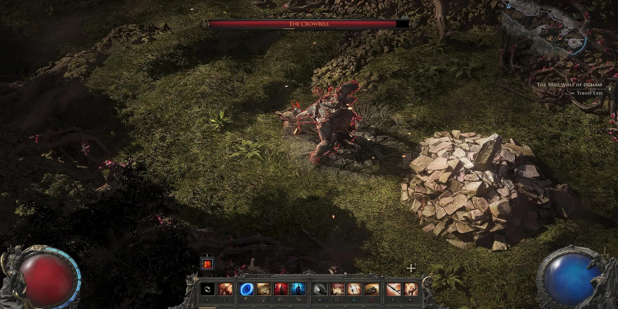Người chơi Path of Exile 2 đối đầu một con boss tùy chọn khổng lồ trong hầm ngục u ám