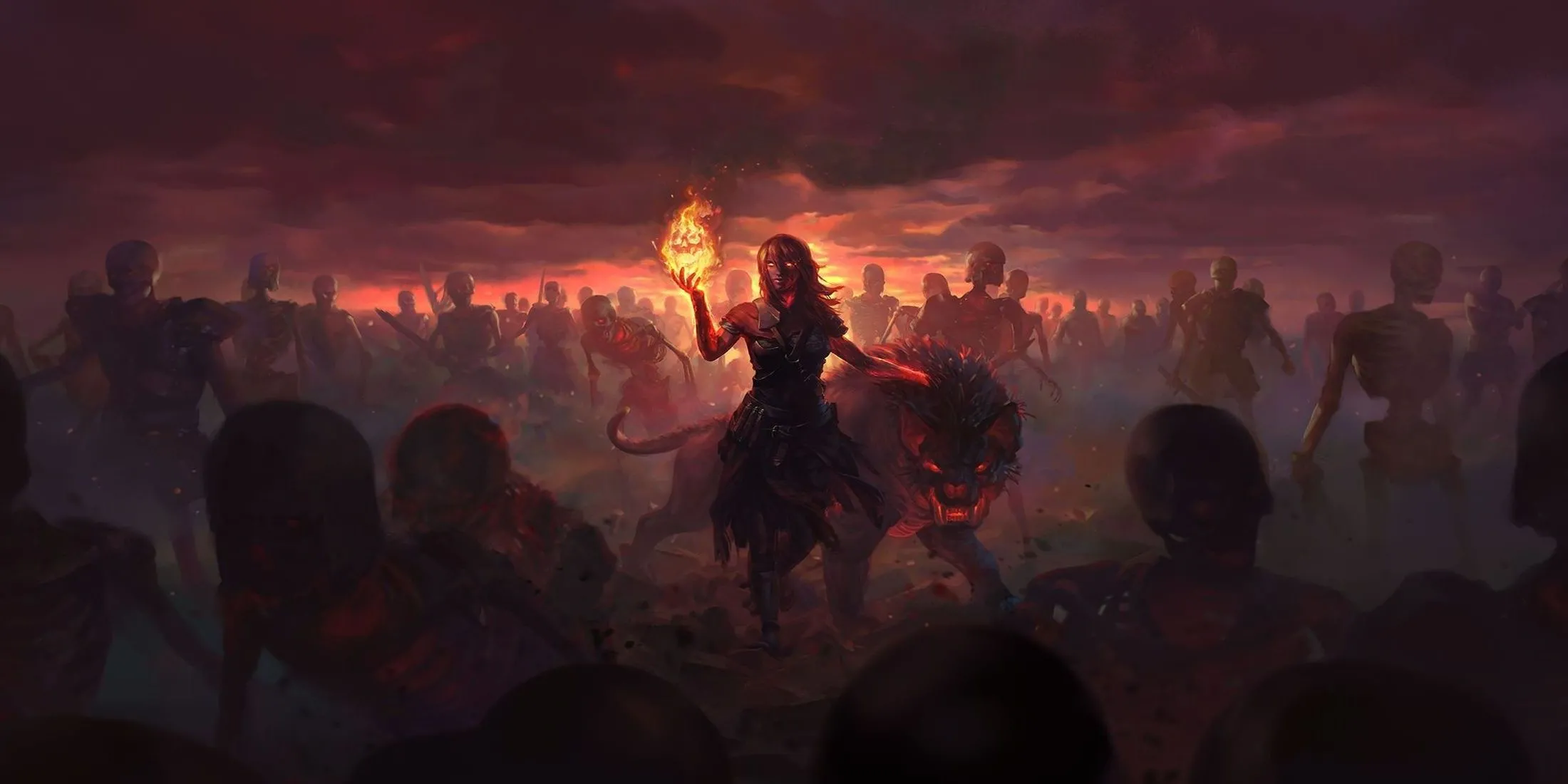 Path of Exile 2 cover với nhân vật chính đứng giữa khu vực u tối, thể hiện chất ARPG đen tối