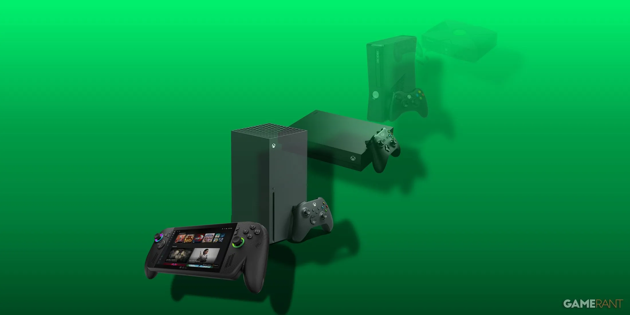 Thiết bị cầm tay ROG Xbox Ally chạy Windows 11 với giao diện game