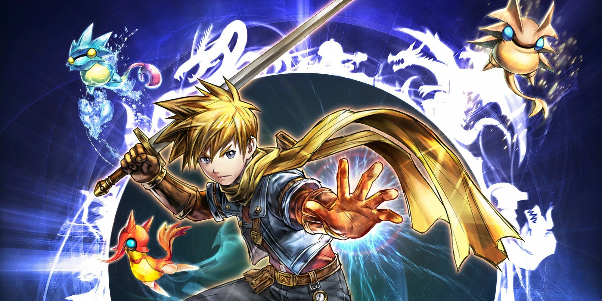 Ảnh quảng bá game Golden Sun: Dark Dawn với các nhân vật đặc trưng, một trong những tựa game RPG kinh điển trên Game Boy Advance