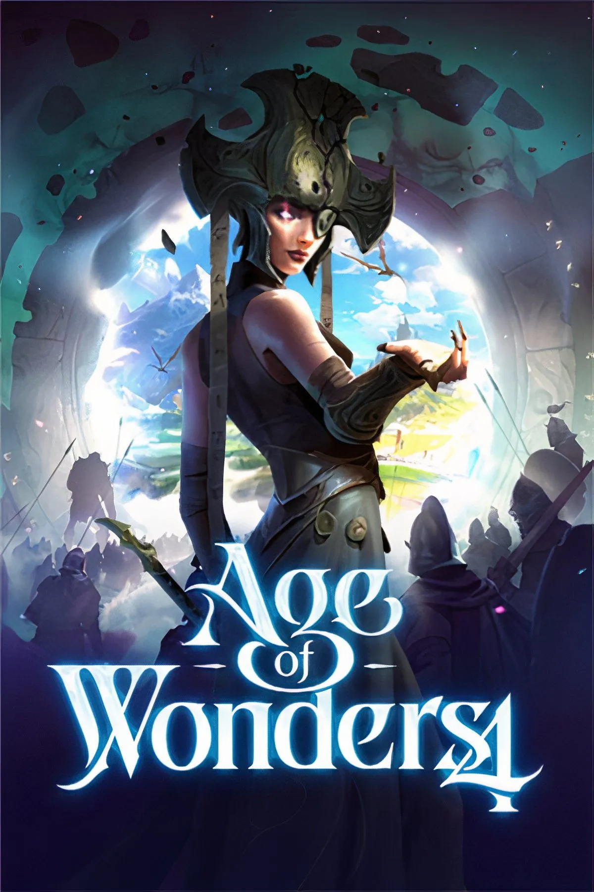 Bản đồ thế giới với các thành trì và đơn vị quân trong game chiến thuật Age of Wonders 4